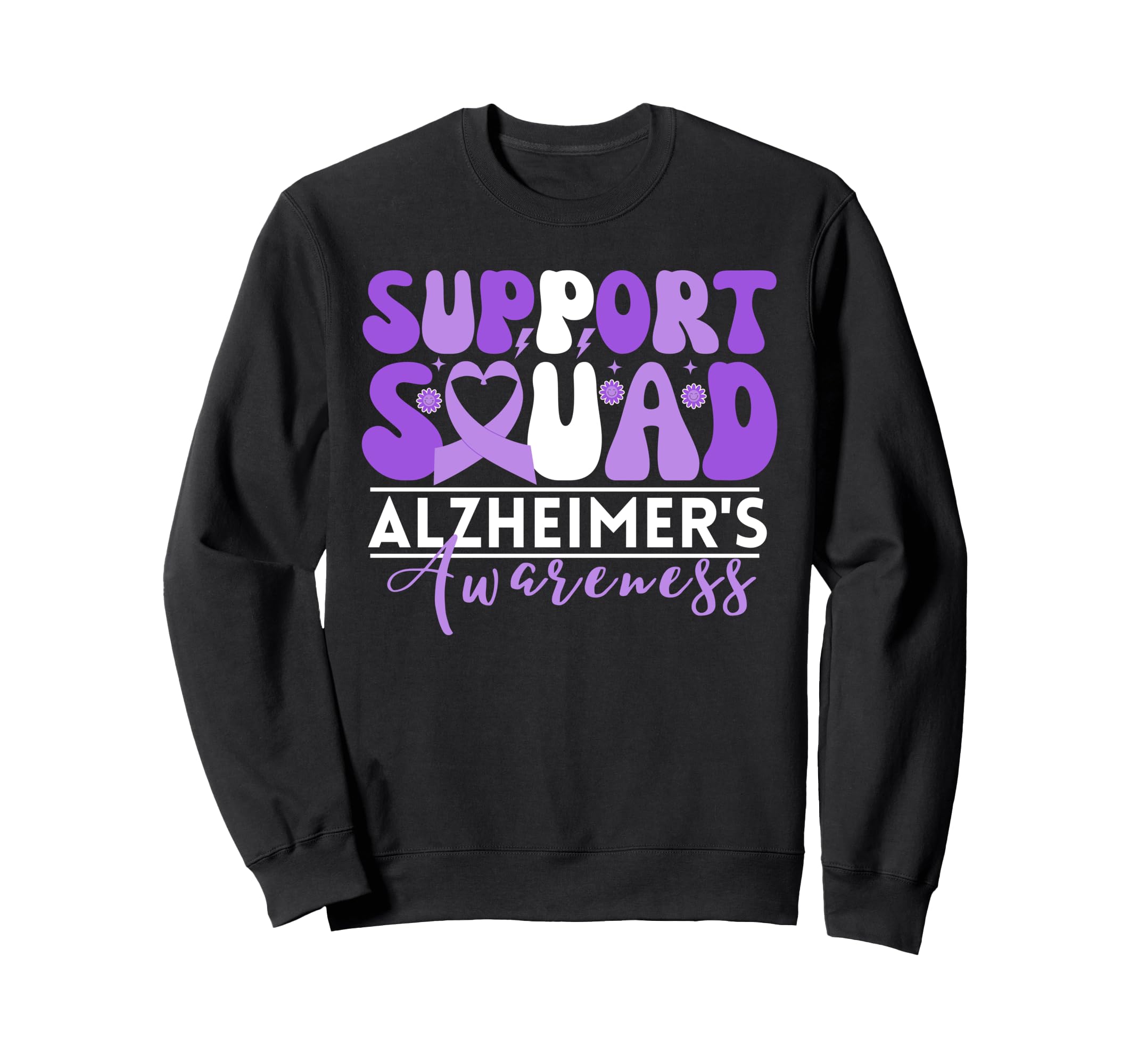 Support Squad Alzheimers Alzheimers Sweatshirt - Aesthetic Graphic Unisex - T-Shirt, Sweatshirt, Hoodie