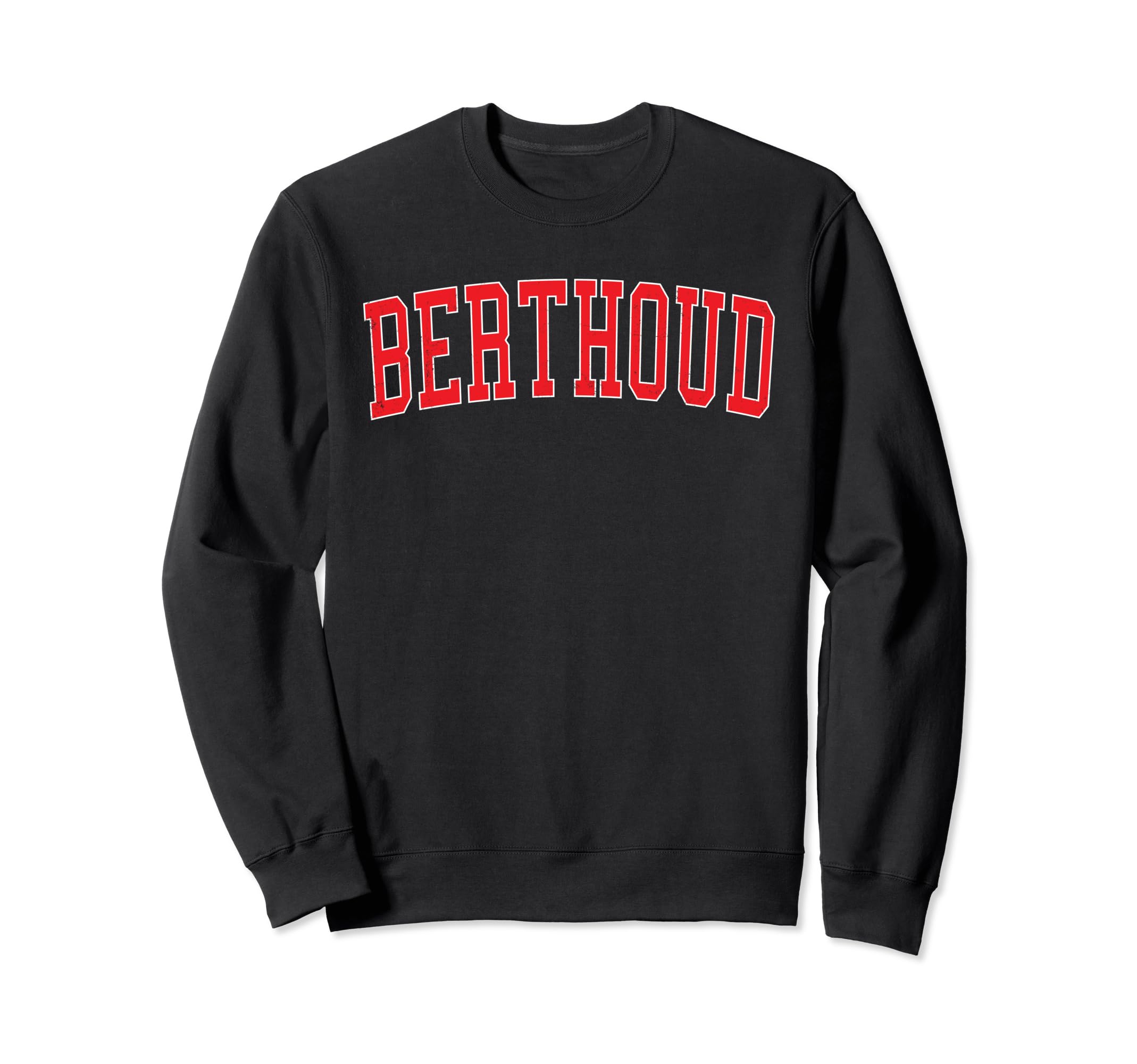 Berthoud Co Distressed Red Varsity Sweatshirt - Custom Art Print Men Women - T-Shirt, Sweatshirt, Hoodie