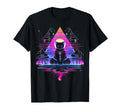 Synthwave Cat Samurai Mediation T-Shirt - Graphic Print for Adults - T-Shirt, Sweatshirt, Hoodie