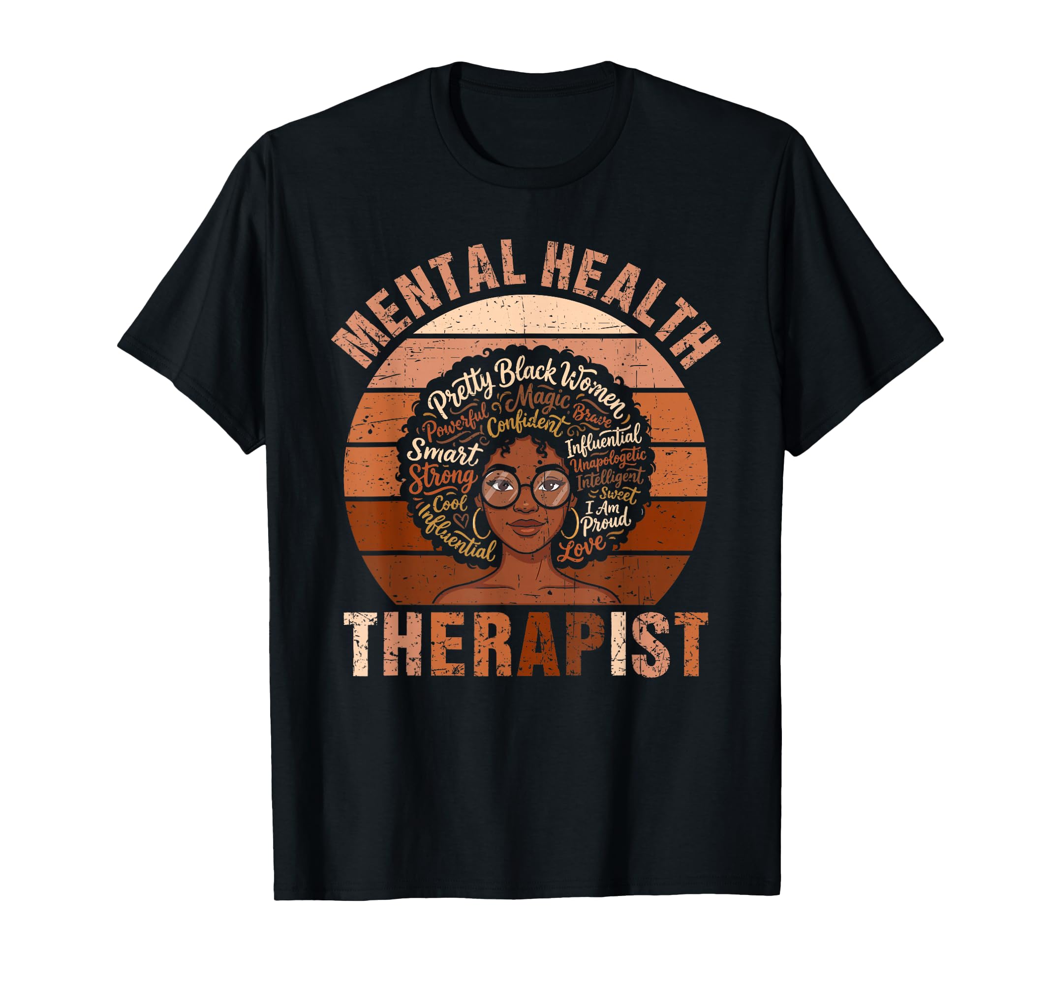 Mental Health Therapist Afro Self T-Shirt - Novelty Apparel for Adults - T-Shirt, Sweatshirt, Hoodie