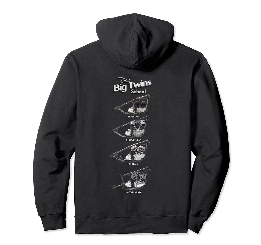 Big Twin Shovelhead Knucklehead Hoodie - Aesthetic Graphic Men Women - T-Shirt, Sweatshirt, Hoodie