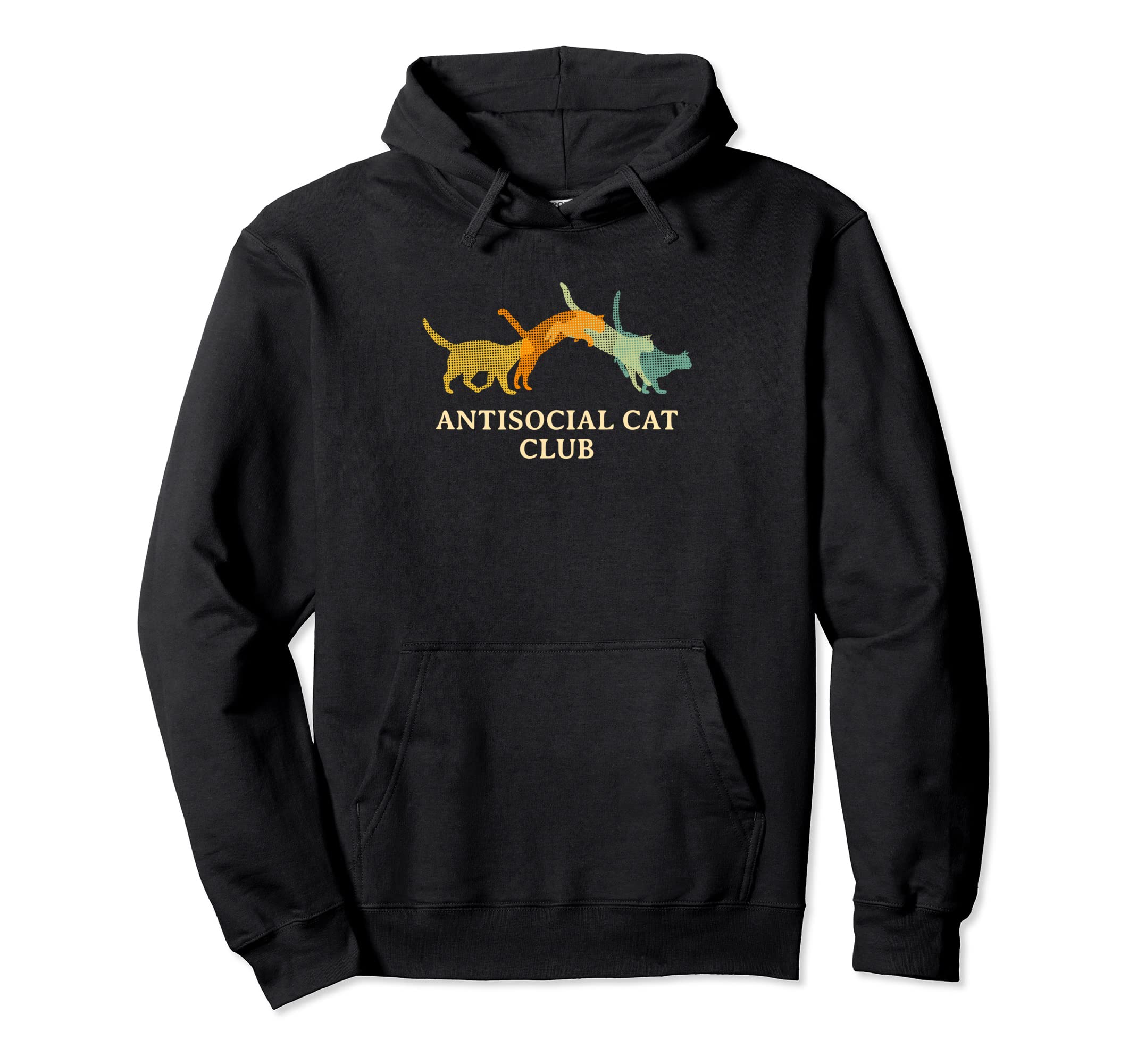 Antisocial Cat Club Introvert Cat Hoodie - Fun Novelty Design for Adults - T-Shirt, Sweatshirt, Hoodie