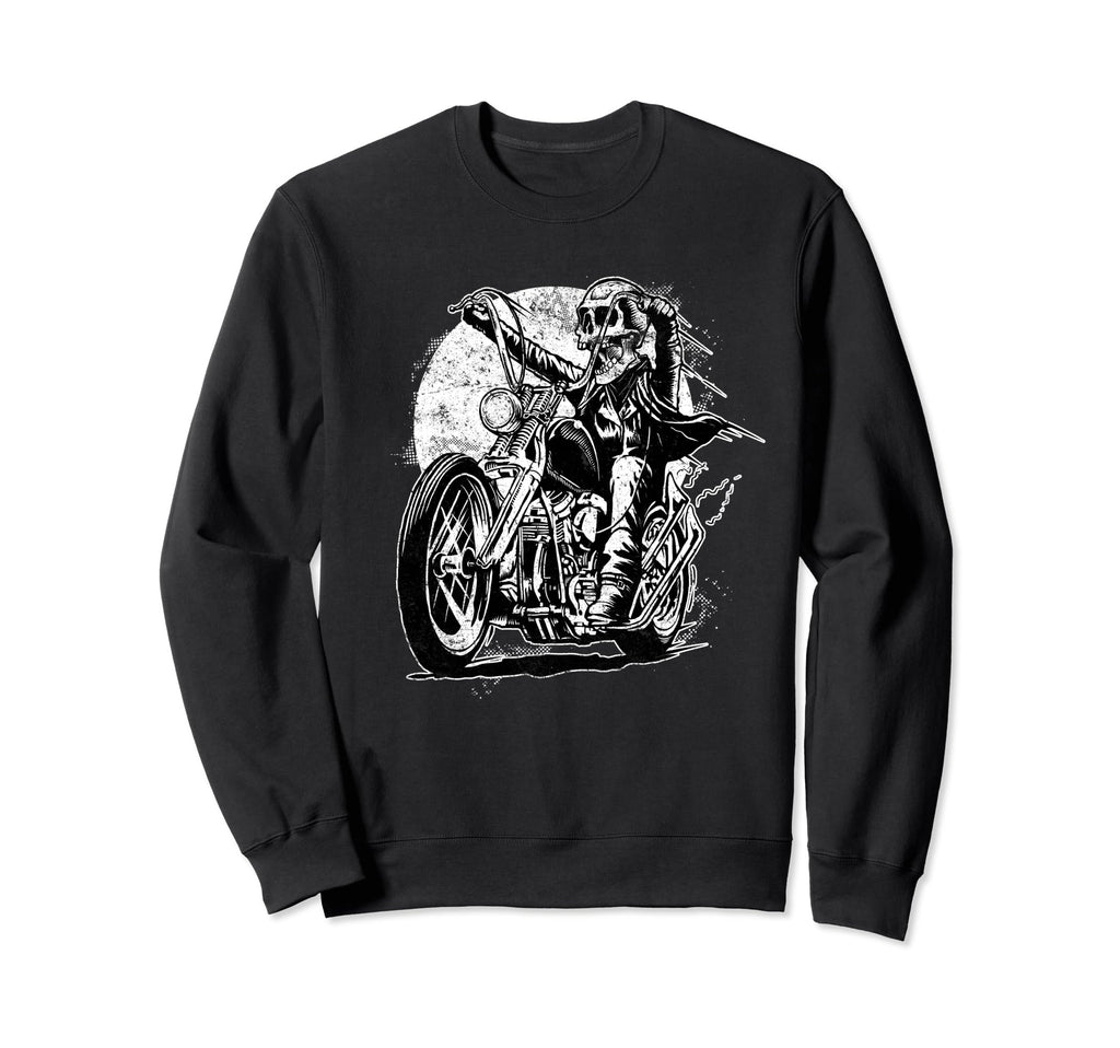 Skeleton Skull Ride Motorcycle Sweatshirt - Streetwear Style Unisex - T-Shirt, Sweatshirt, Hoodie