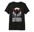 Antisocial Butterfly Tri Blend T-Shirt - Graphic Print Unisex - T-Shirt, Sweatshirt, Hoodie