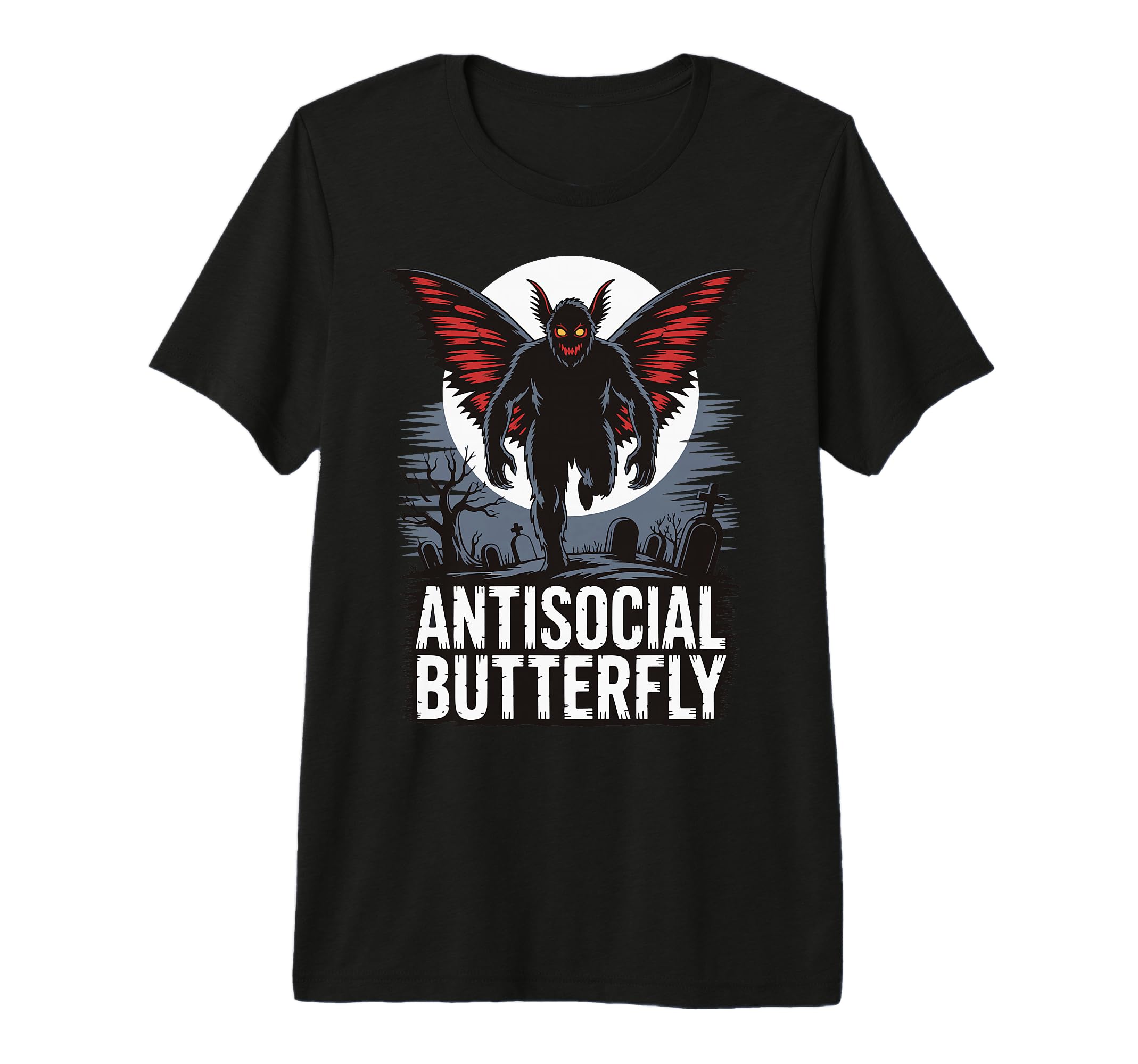 Antisocial Butterfly Tri Blend T-Shirt - Graphic Print Unisex - T-Shirt, Sweatshirt, Hoodie