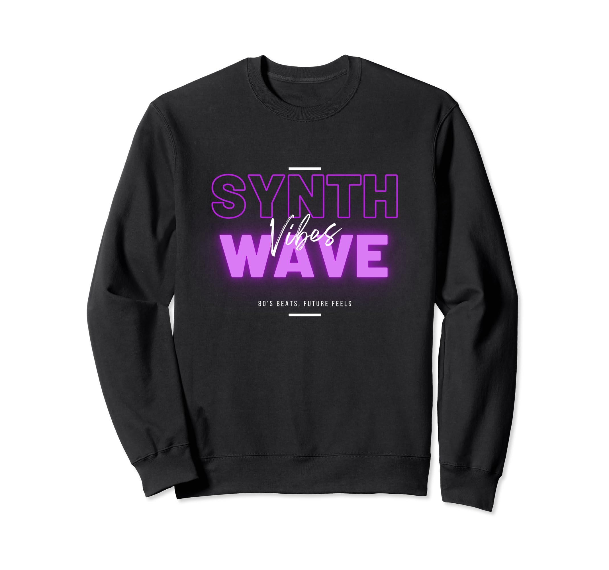 Synthwave Vibes Neon 80S Beats Future Sweatshirt - Minimalist Print Unisex - T-Shirt, Sweatshirt, Hoodie