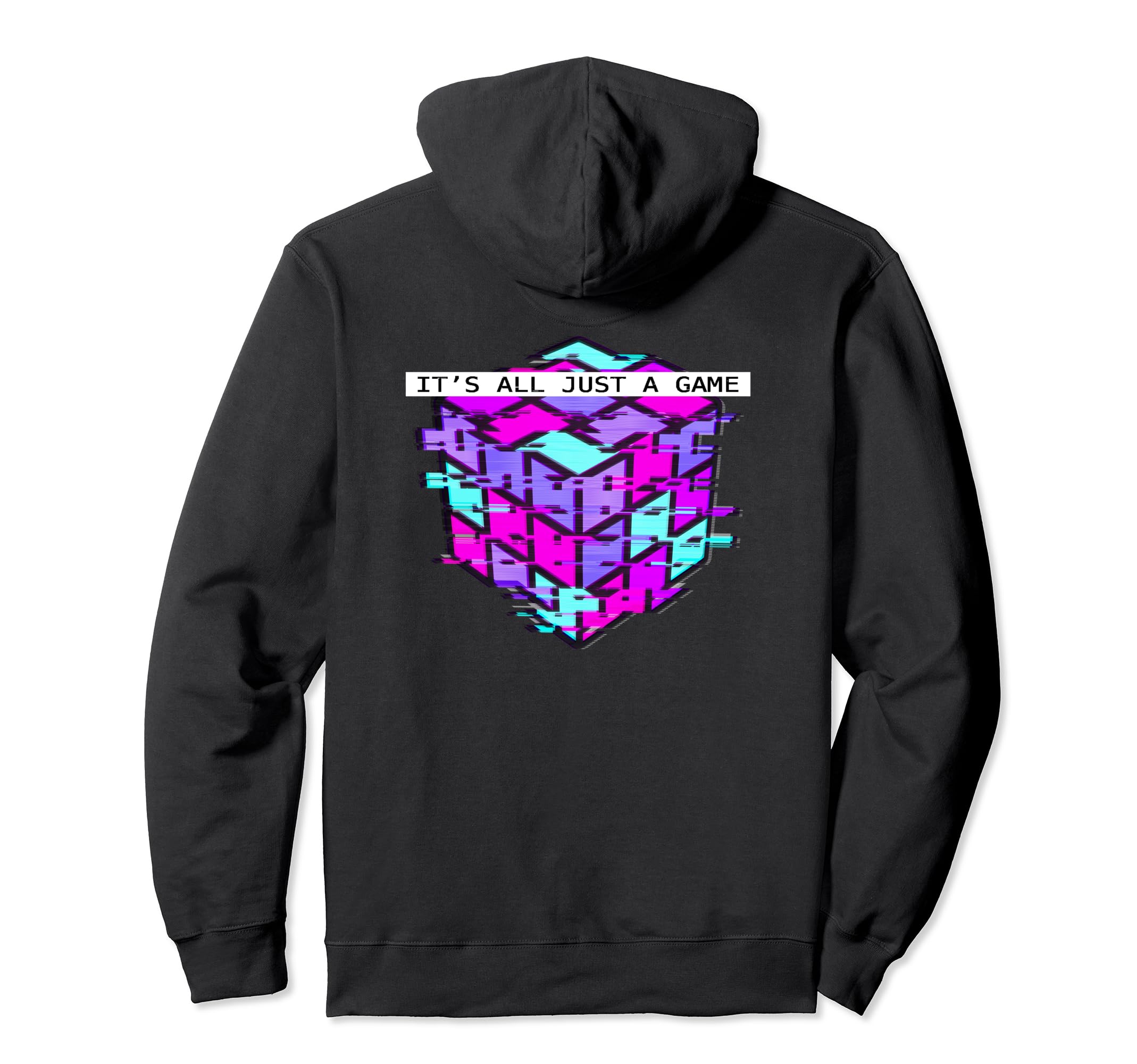 Puzzle Cube Video Glitch 80S Retrowave Hoodie - Fun Novelty Design Unisex - T-Shirt, Sweatshirt, Hoodie