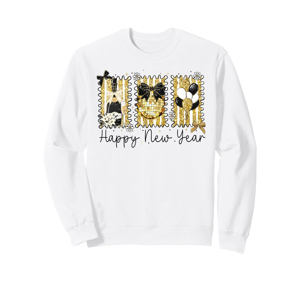 Coquette Disco Ball Happy New Year Sweatshirt - Novelty Apparel for Adults - T-Shirt, Sweatshirt, Hoodie