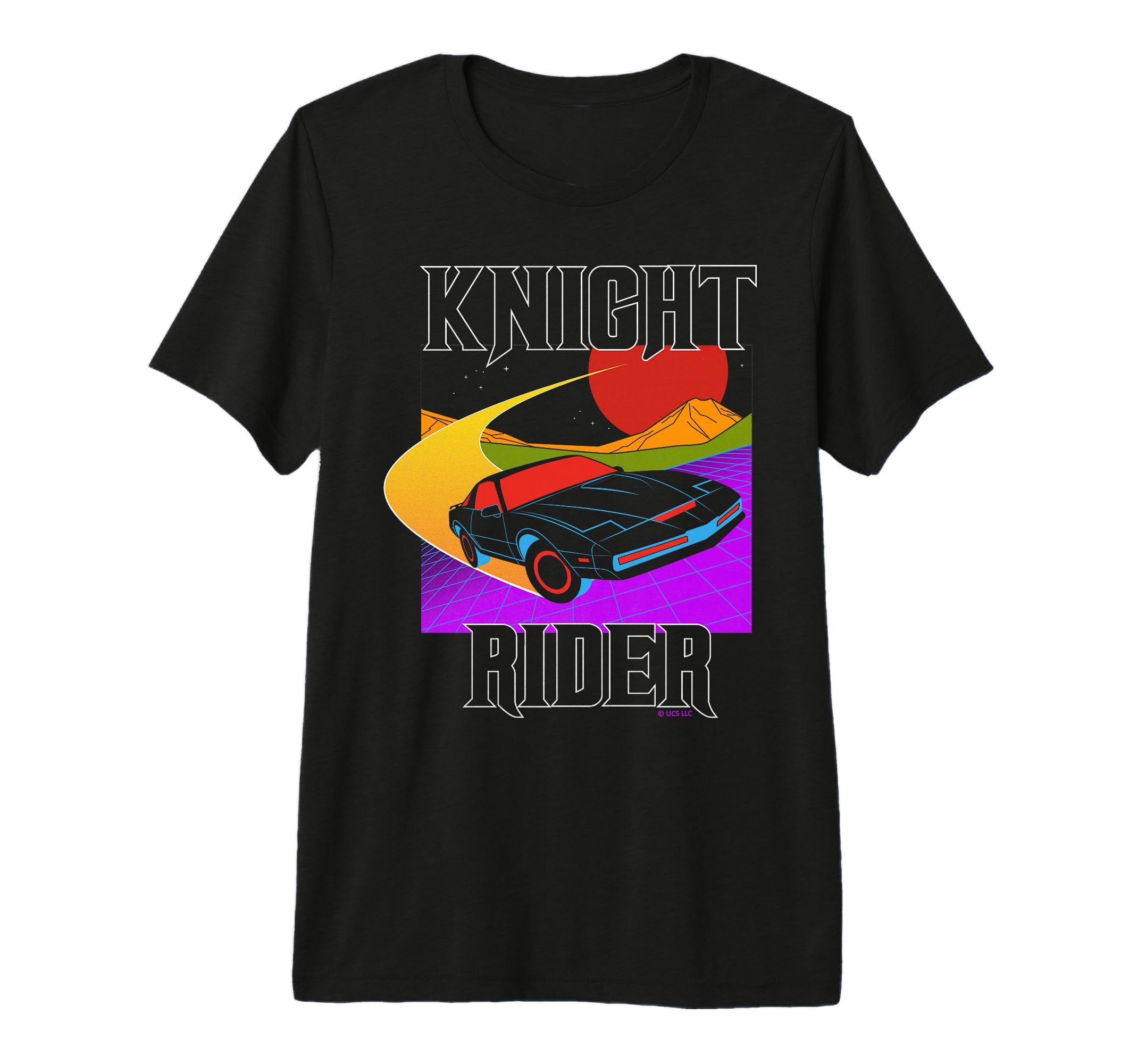 Knight Rider Neon Car Sunset Tri Blend T-Shirt - Graphic Print for Adults - T-Shirt, Sweatshirt, Hoodie