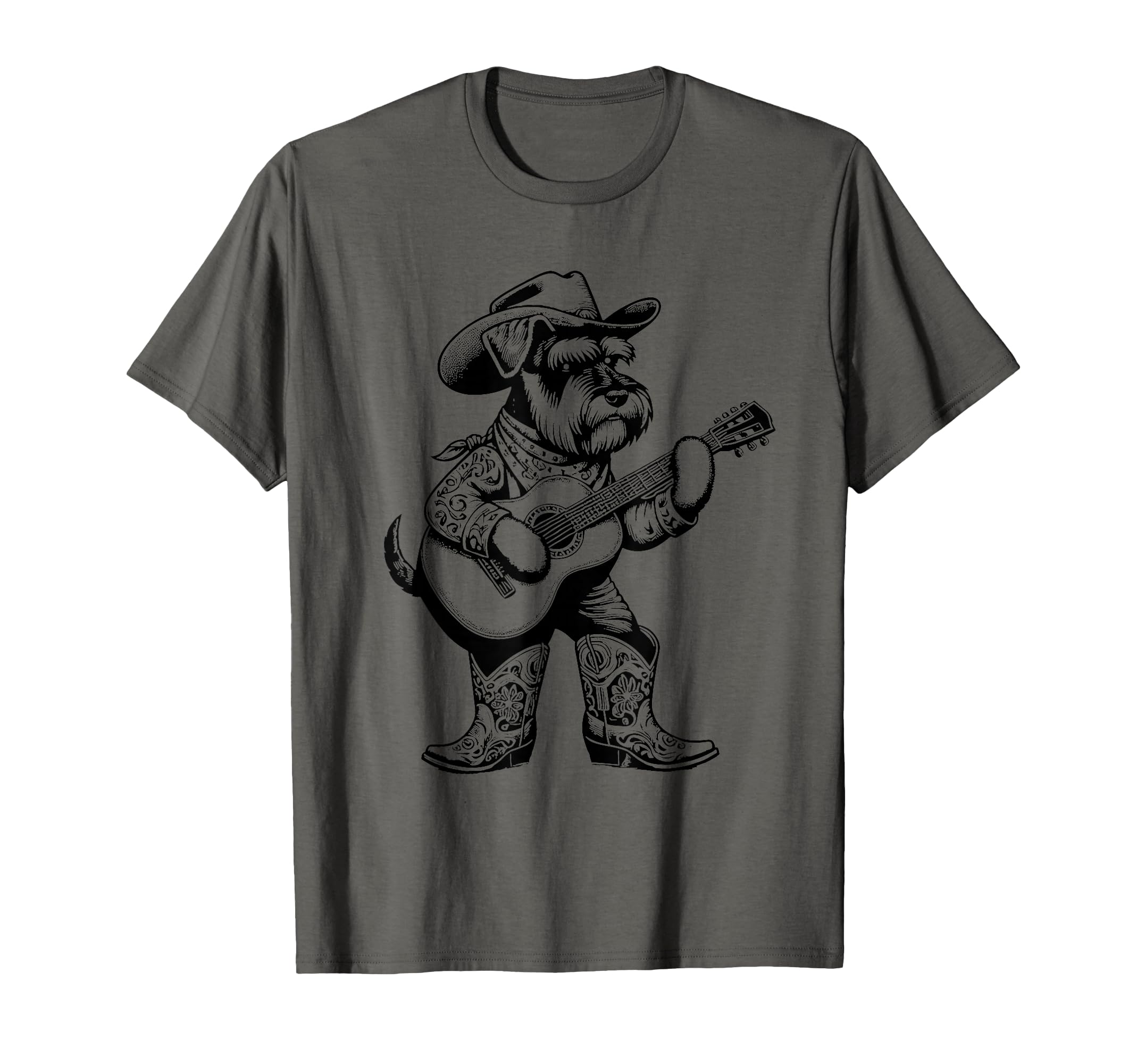 Schnauzer Dog Cowboy Guitar Musician T-Shirt - Streetwear Style Unisex - T-Shirt, Sweatshirt, Hoodie
