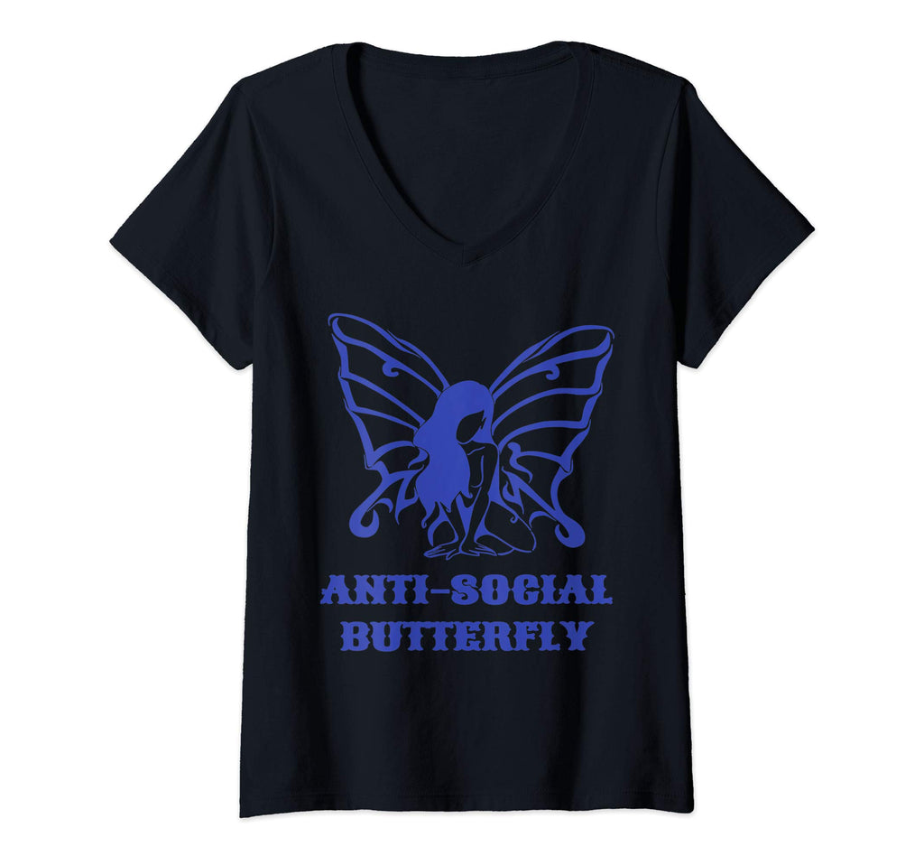 Womens Anti Social Butterfly Introvert T-Shirt - Trendy Graphic for Adults - T-Shirt, Sweatshirt, Hoodie