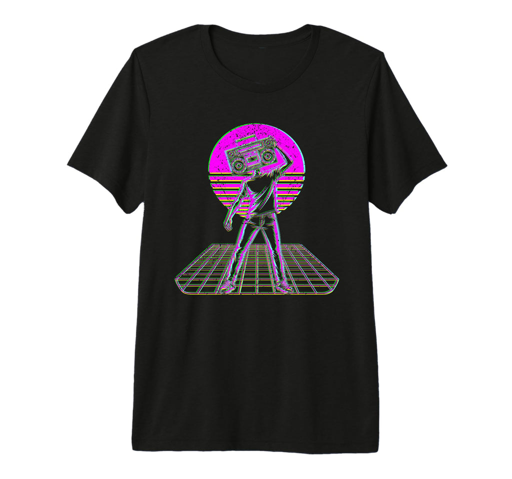 80S Boombox Art Synthwave Music Lover T-Shirt - Novelty Apparel Men Women - T-Shirt, Sweatshirt, Hoodie
