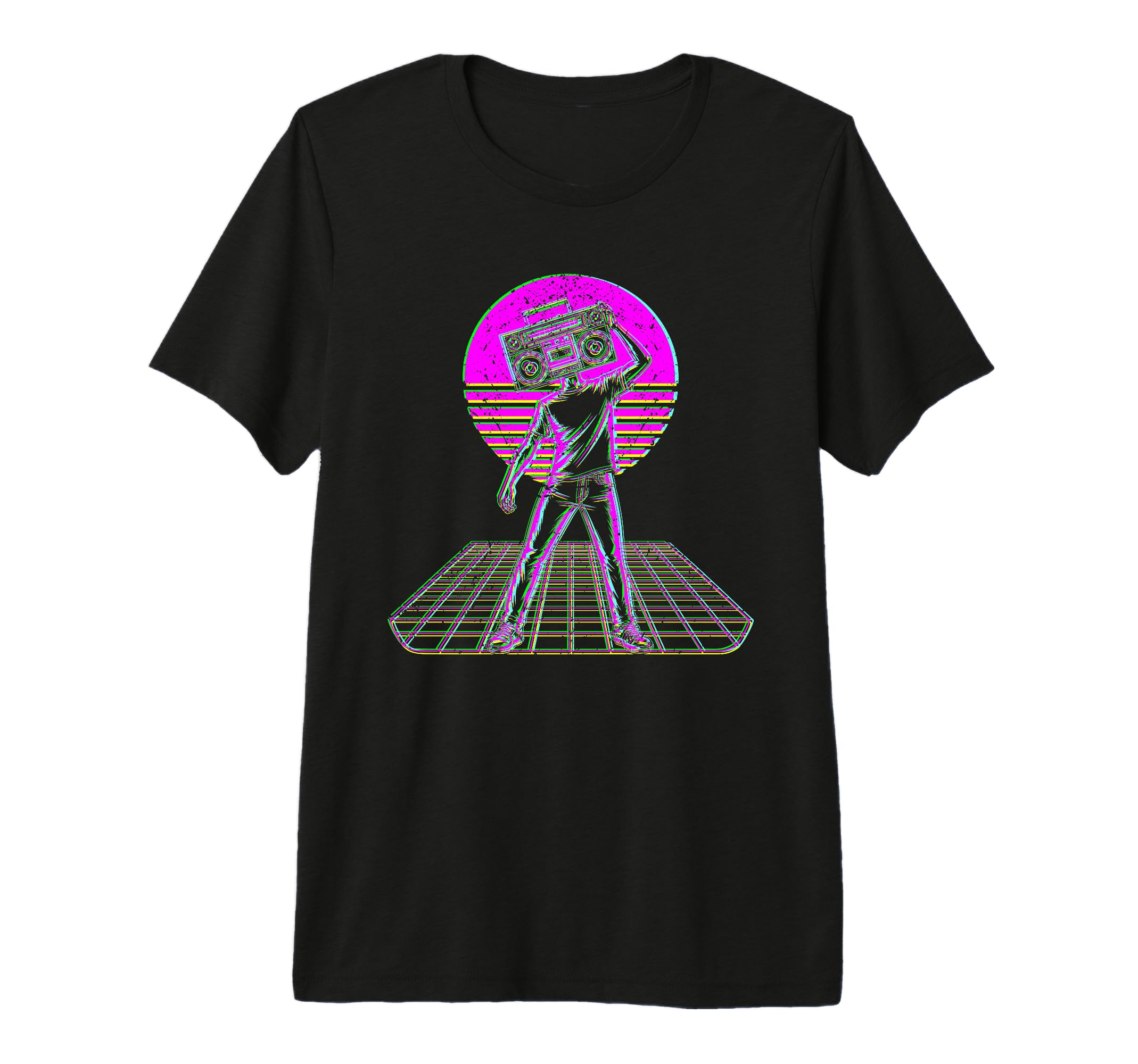 80S Boombox Art Synthwave Music Lover T-Shirt - Novelty Apparel Men Women - T-Shirt, Sweatshirt, Hoodie