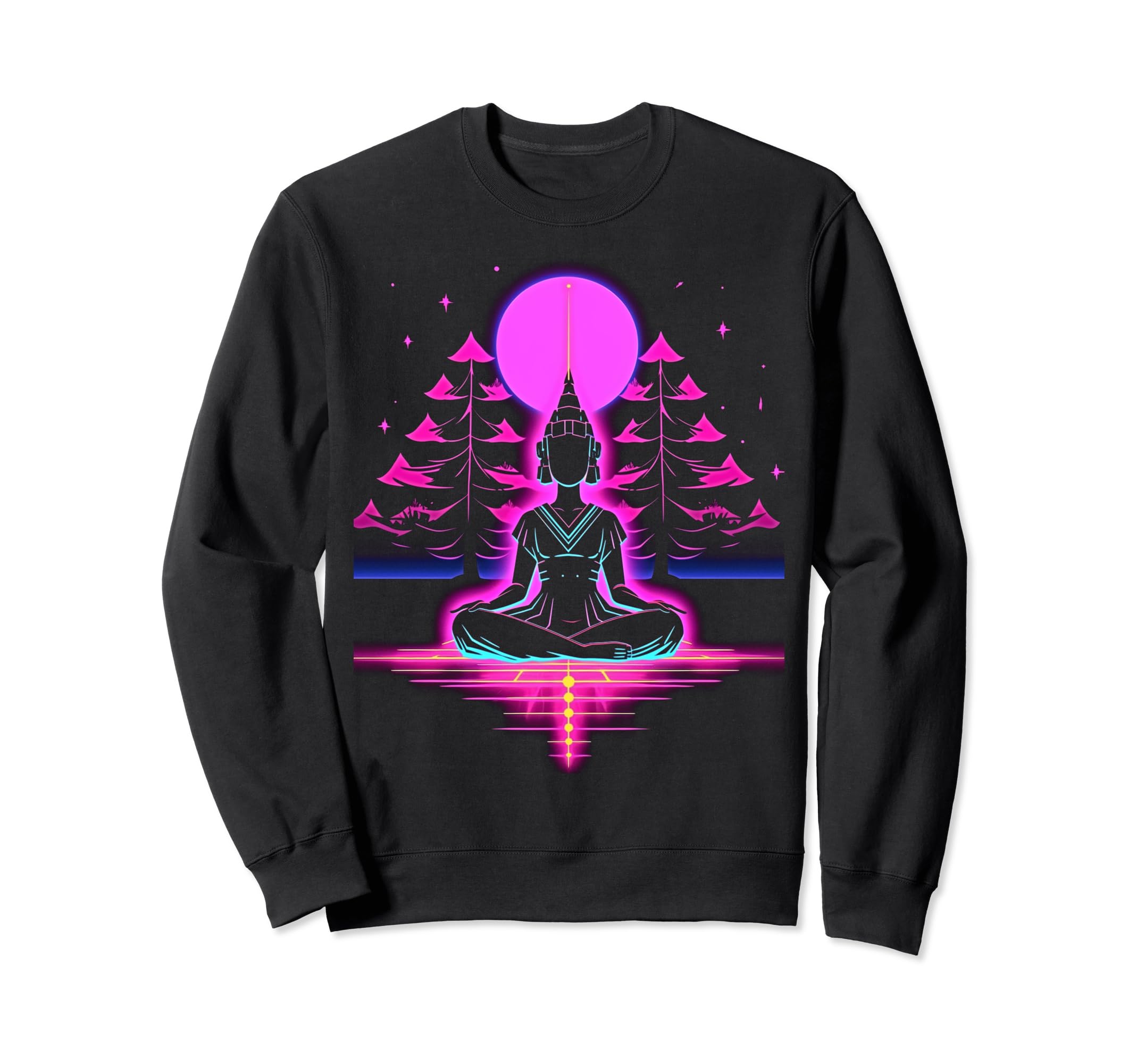 Synthwave Buddha Alien Cyberpunk Sweatshirt - Streetwear Style Men Women - T-Shirt, Sweatshirt, Hoodie