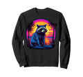 Retrowave Synthwave 80S Vaporwave Raccoon Sweatshirt - Graphic Print Unisex - T-Shirt, Sweatshirt, Hoodie