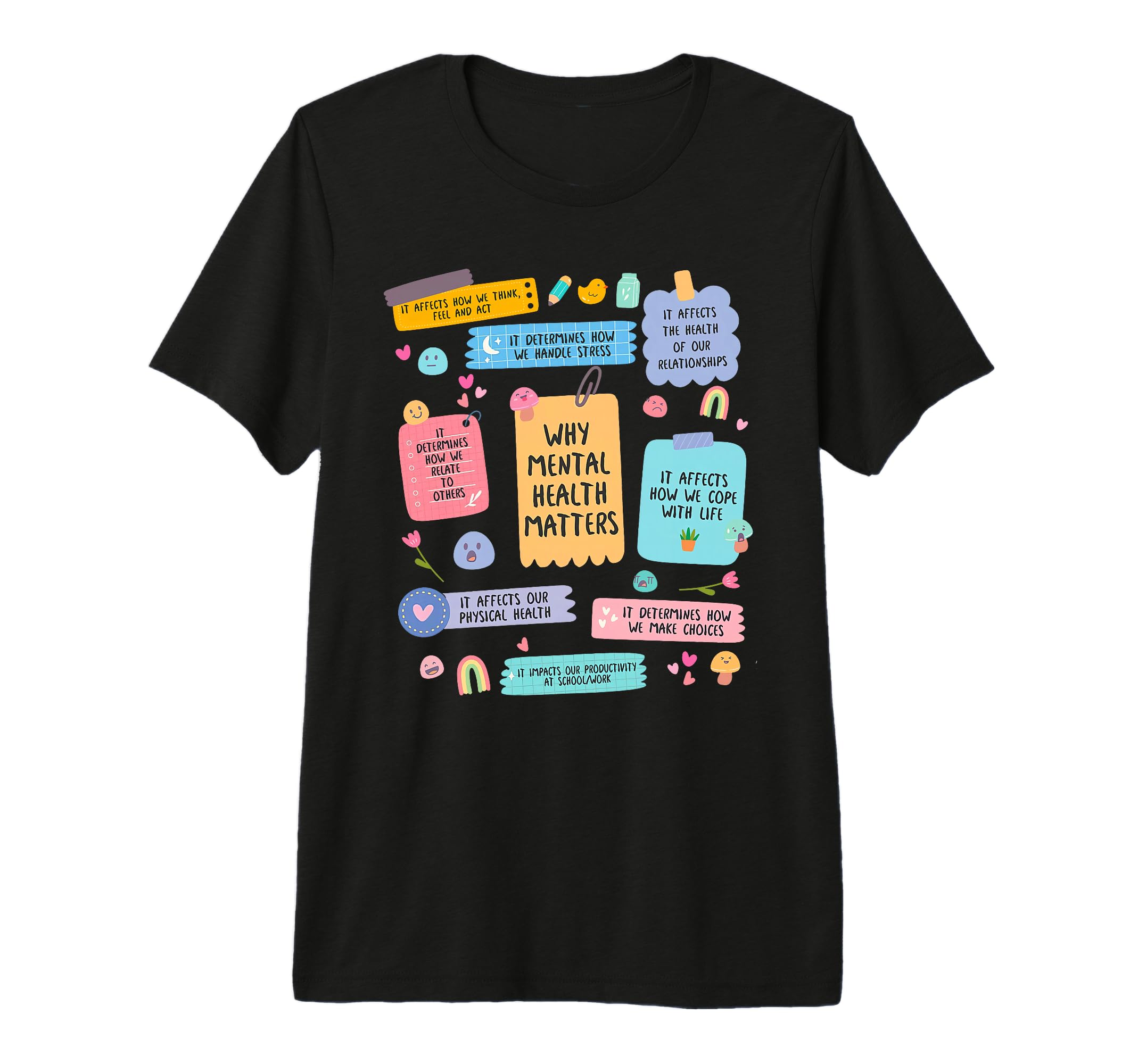 Mental Health Matters Human Brain T-Shirt - Trendy Graphic for Adults - T-Shirt, Sweatshirt, Hoodie
