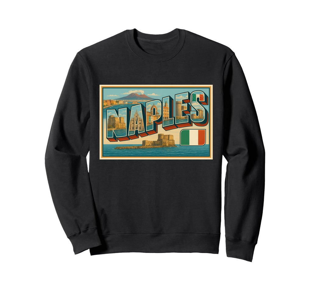 Naples Italy 50S Travel Art Sweatshirt - Graphic Print Unisex - T-Shirt, Sweatshirt, Hoodie