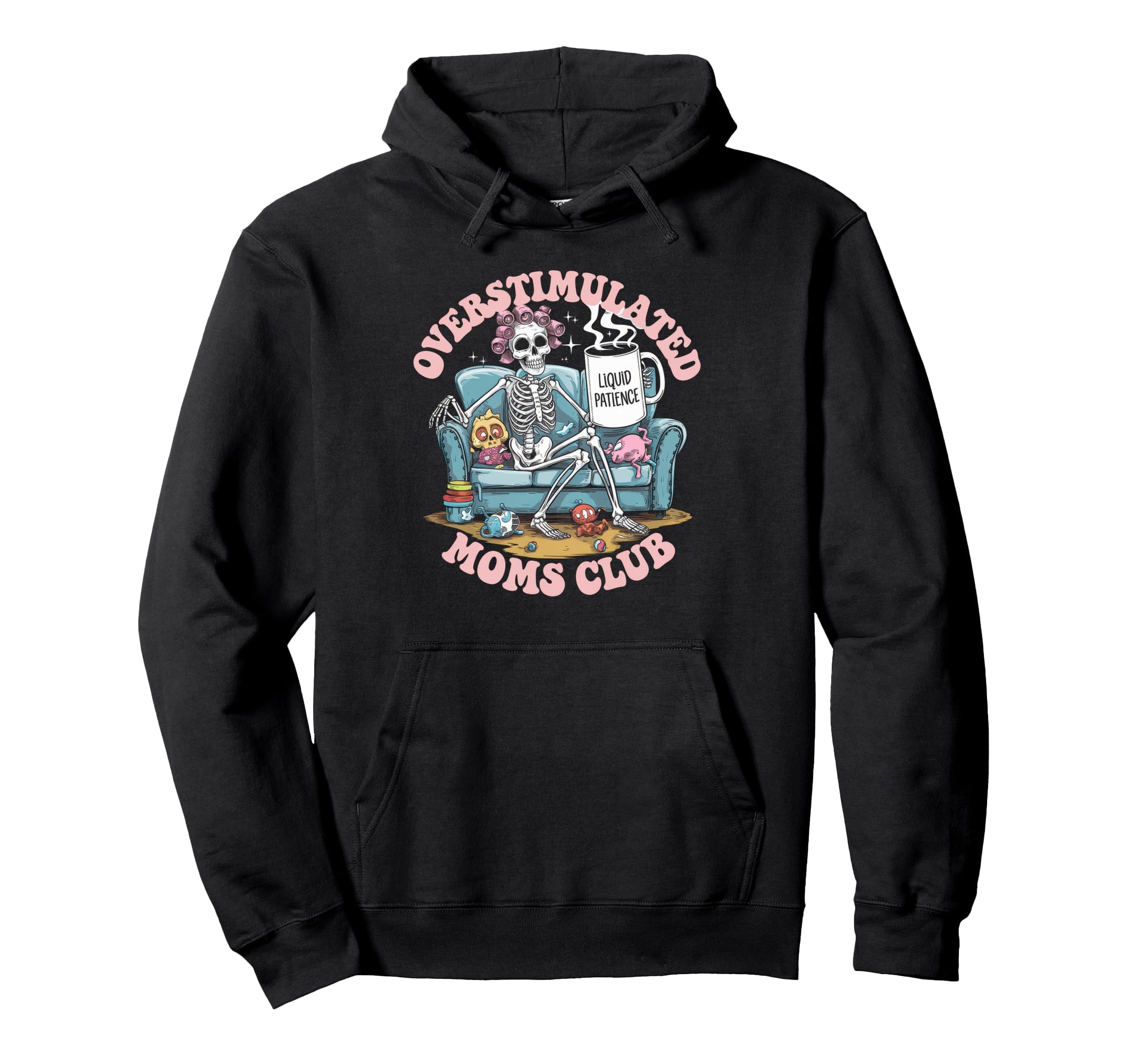 Overstimulated Moms Club Mom Depression Hoodie - Trendy Graphic for Adults - T-Shirt, Sweatshirt, Hoodie