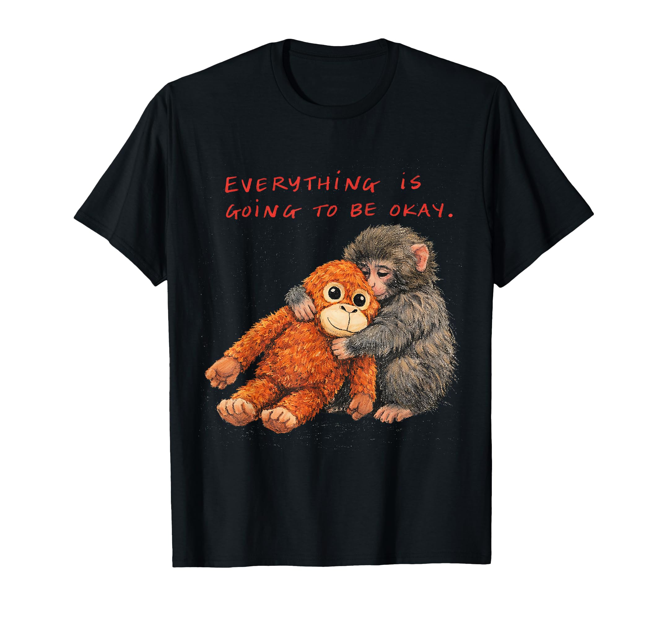 Punch Monkey Hug Comfort Mental T-Shirt - Aesthetic Graphic Men Women - T-Shirt, Sweatshirt, Hoodie