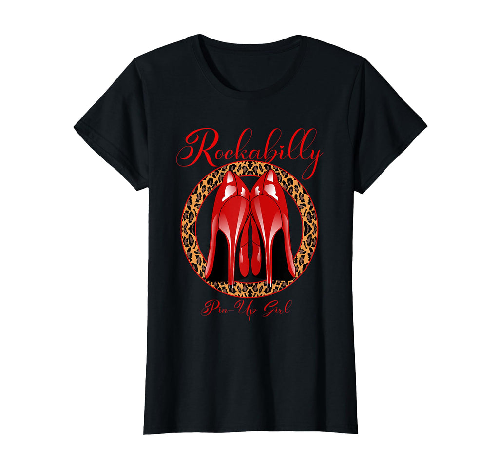 Womens Rockabilly Pin Up Red High Heel T-Shirt - Unique Graphic for Adults - T-Shirt, Sweatshirt, Hoodie