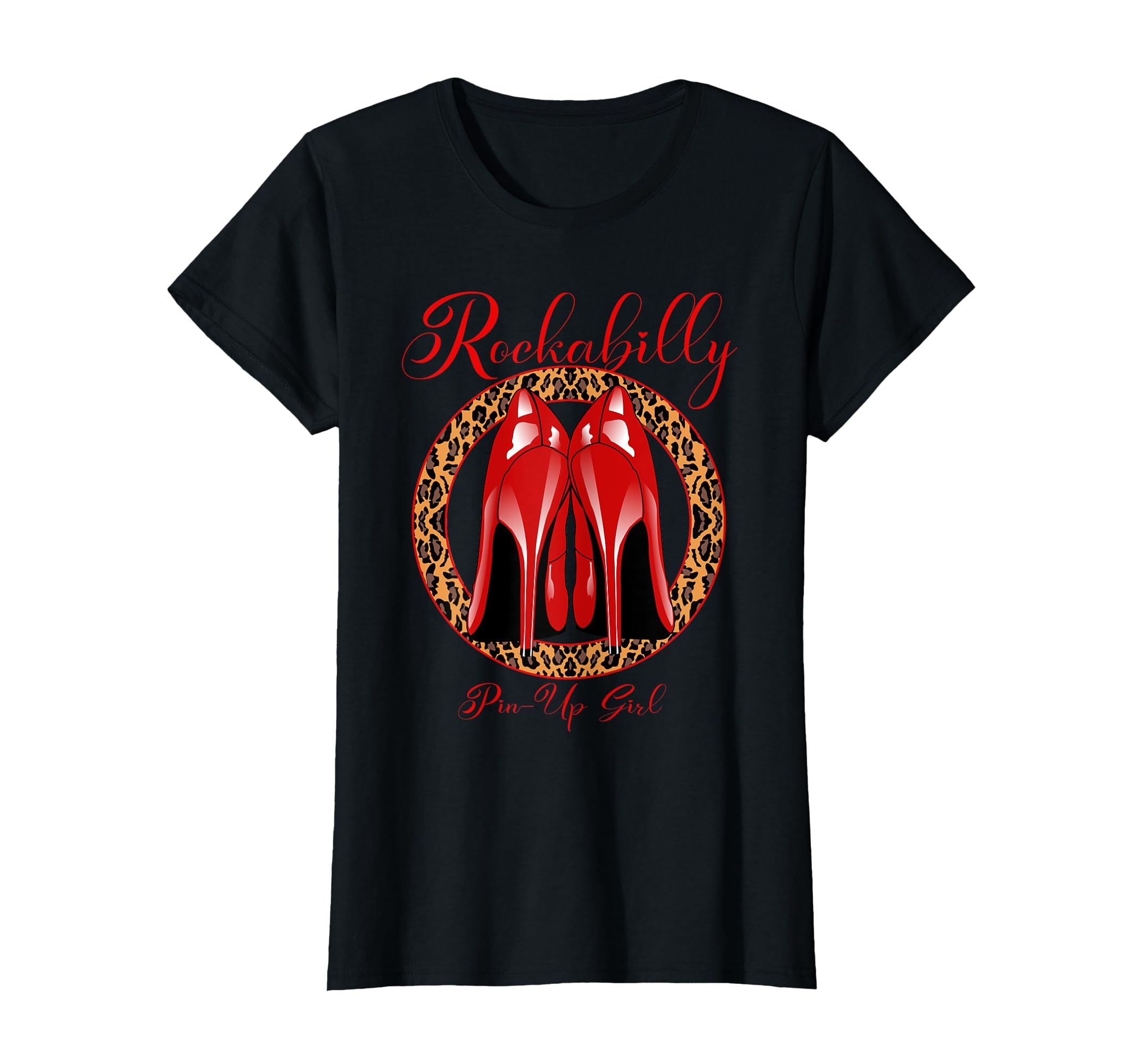 Womens Rockabilly Pin Up Red High Heel T-Shirt - Unique Graphic for Adults - T-Shirt, Sweatshirt, Hoodie