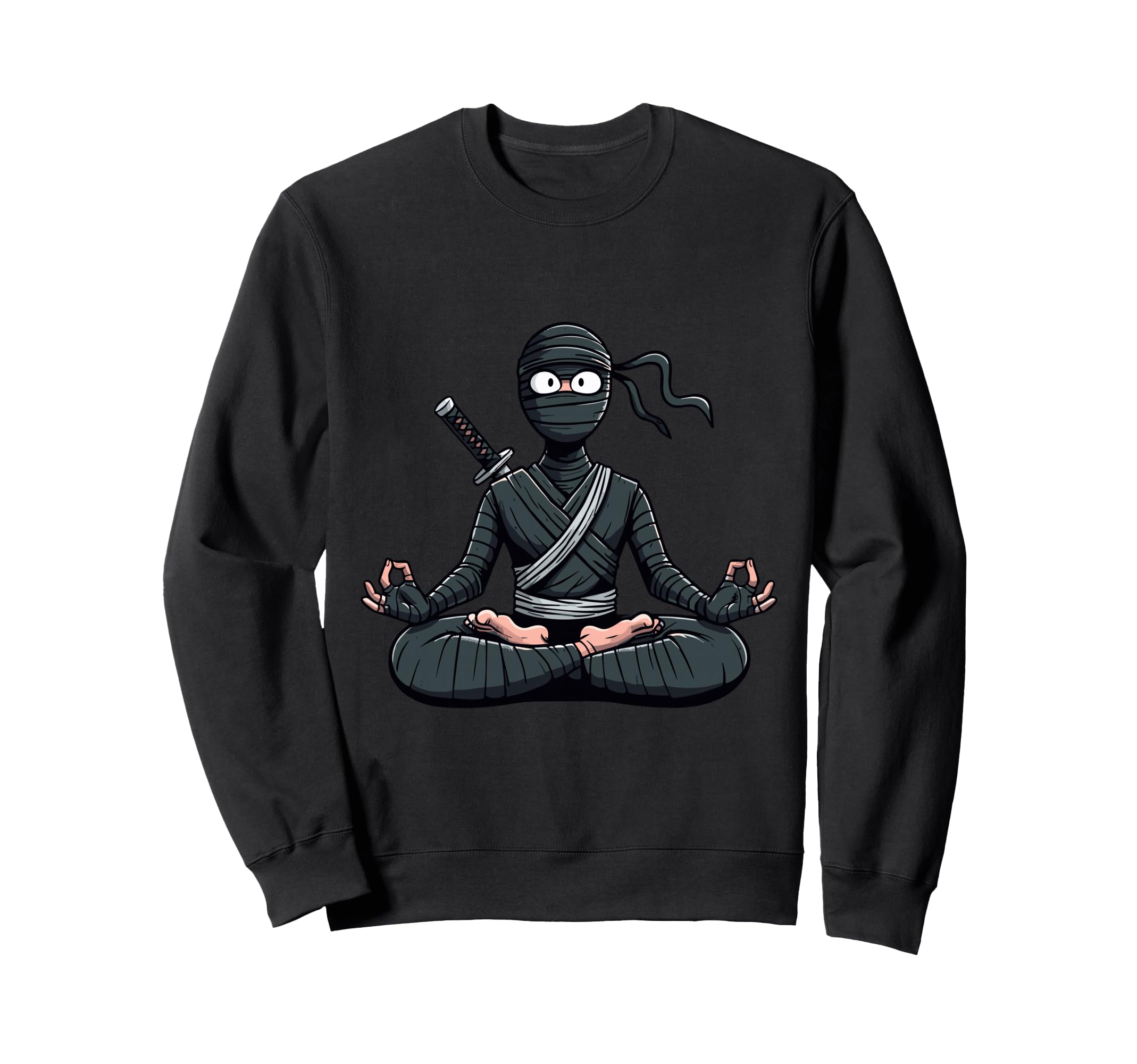 Meditation Ninja Yoga Pose Sweatshirt - Casual Everyday Wear Unisex - T-Shirt, Sweatshirt, Hoodie