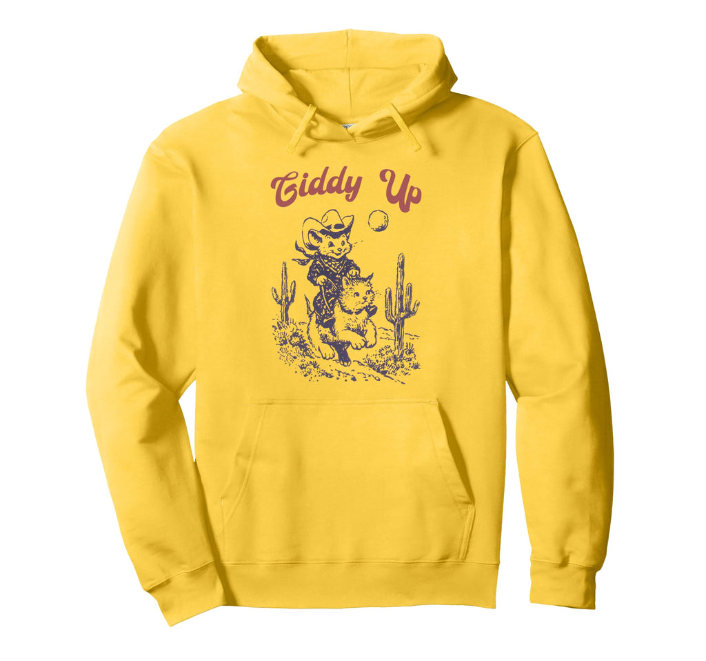 Cowboy Mouse Riding Cat Western Rodeo Hoodie - Novelty Apparel Men Women - T-Shirt, Sweatshirt, Hoodie