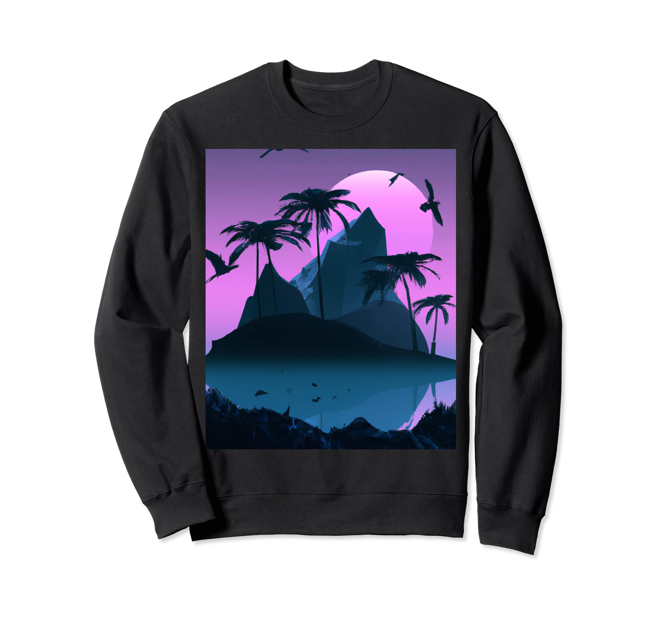 Vaporwave Aesthetic Tropic Sweatshirt - Casual Everyday Wear for Adults - T-Shirt, Sweatshirt, Hoodie