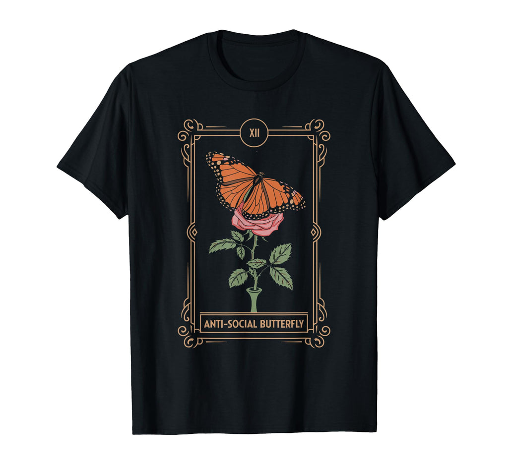 Anti Social Butterfly Tarot T-Shirt - Custom Art Print for Adults - T-Shirt, Sweatshirt, Hoodie