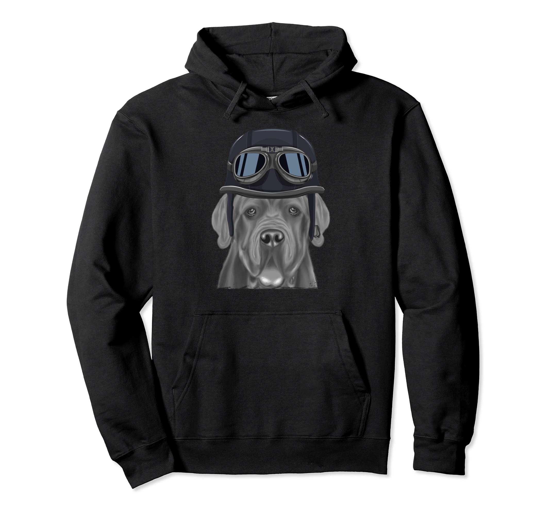 Neapolitan Mastiff Wearing Motorcycle Hoodie - Minimalist Print Men Women - T-Shirt, Sweatshirt, Hoodie