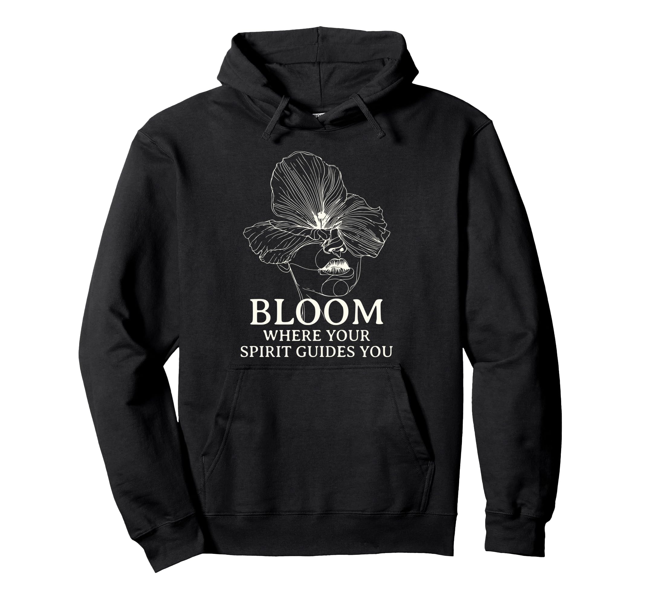 Bloom Self Care Line Art Floral Hoodie - Fun Novelty Design for Adults - T-Shirt, Sweatshirt, Hoodie