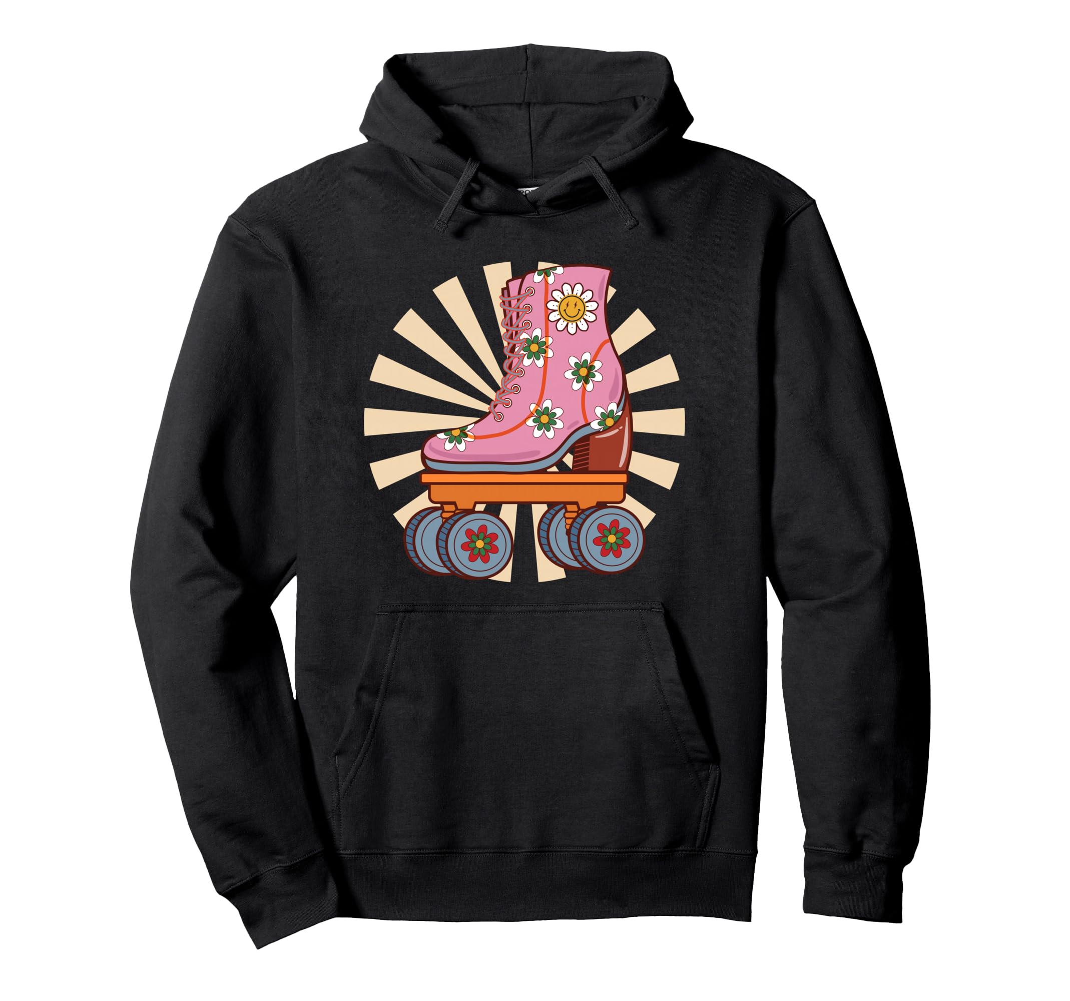 Roller Skating Groovy Hoodie - Minimalist Print for Adults - T-Shirt, Sweatshirt, Hoodie
