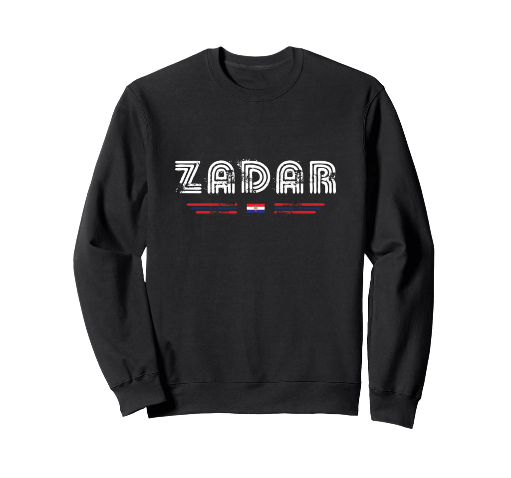 Zadar Croatia 70S 80S Type Flag Sweatshirt - Unique Graphic Unisex - T-Shirt, Sweatshirt, Hoodie
