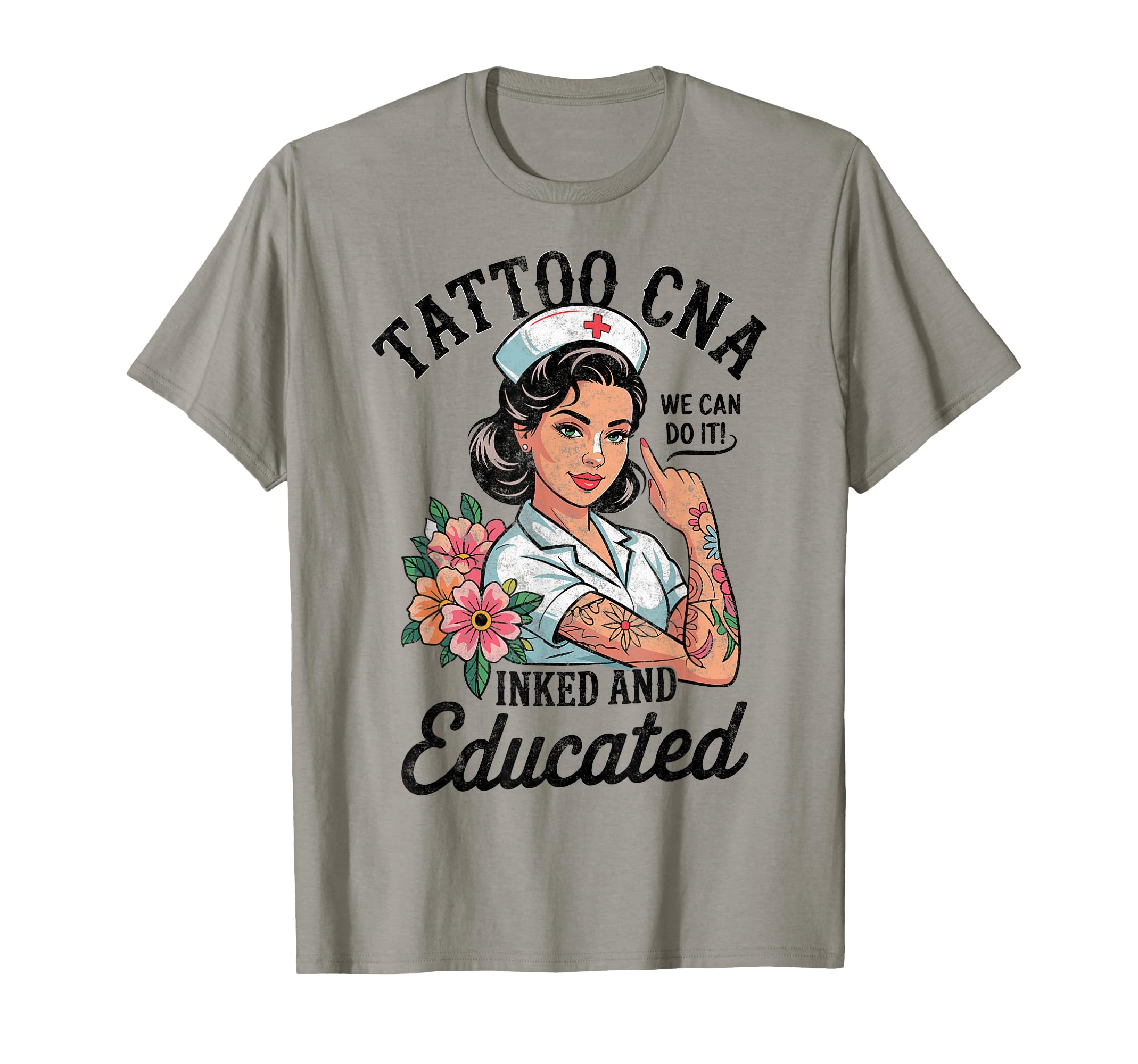 American Tattoo Cna Nurse Tattooed T-Shirt - Fun Novelty Design for Adults - T-Shirt, Sweatshirt, Hoodie