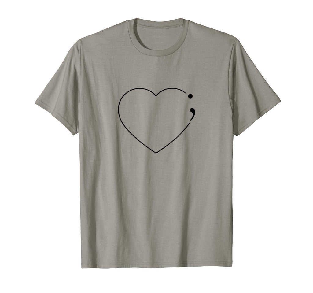 Heart Semicolon Costume Mental Health T-Shirt - Graphic Print Men Women - T-Shirt, Sweatshirt, Hoodie