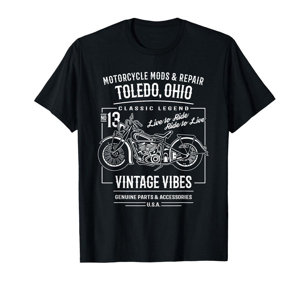 Toledo Oh Usa Motorcycle T-Shirt - Minimalist Print for Adults - T-Shirt, Sweatshirt, Hoodie