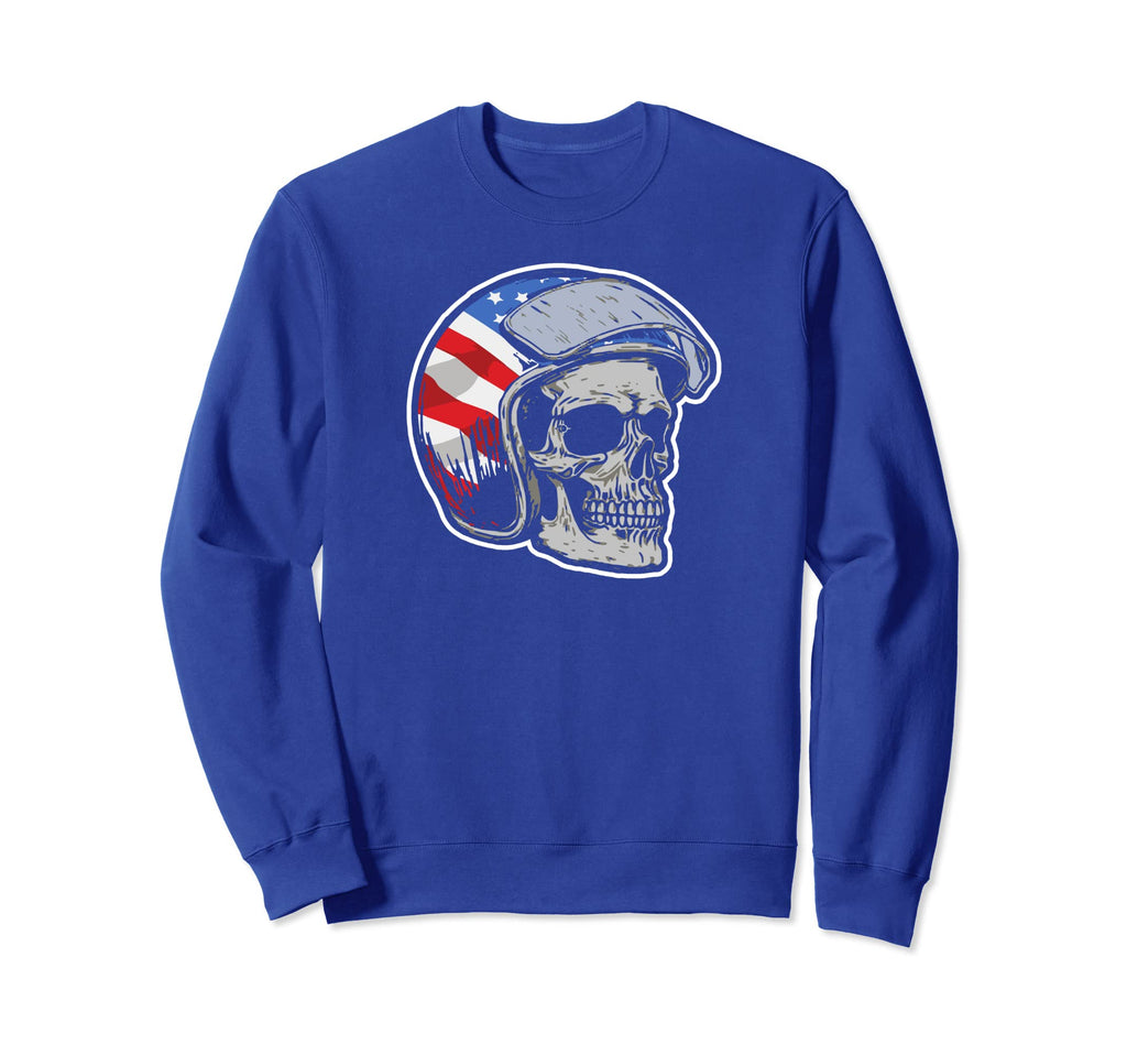 Skull Motorcycle Helmet Biker Sweatshirt - Streetwear Style Unisex - T-Shirt, Sweatshirt, Hoodie