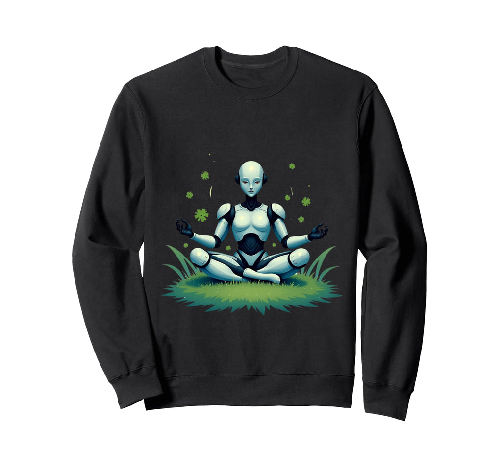Futuristic Humanoid Meditation Sweatshirt - Streetwear Style Unisex - T-Shirt, Sweatshirt, Hoodie