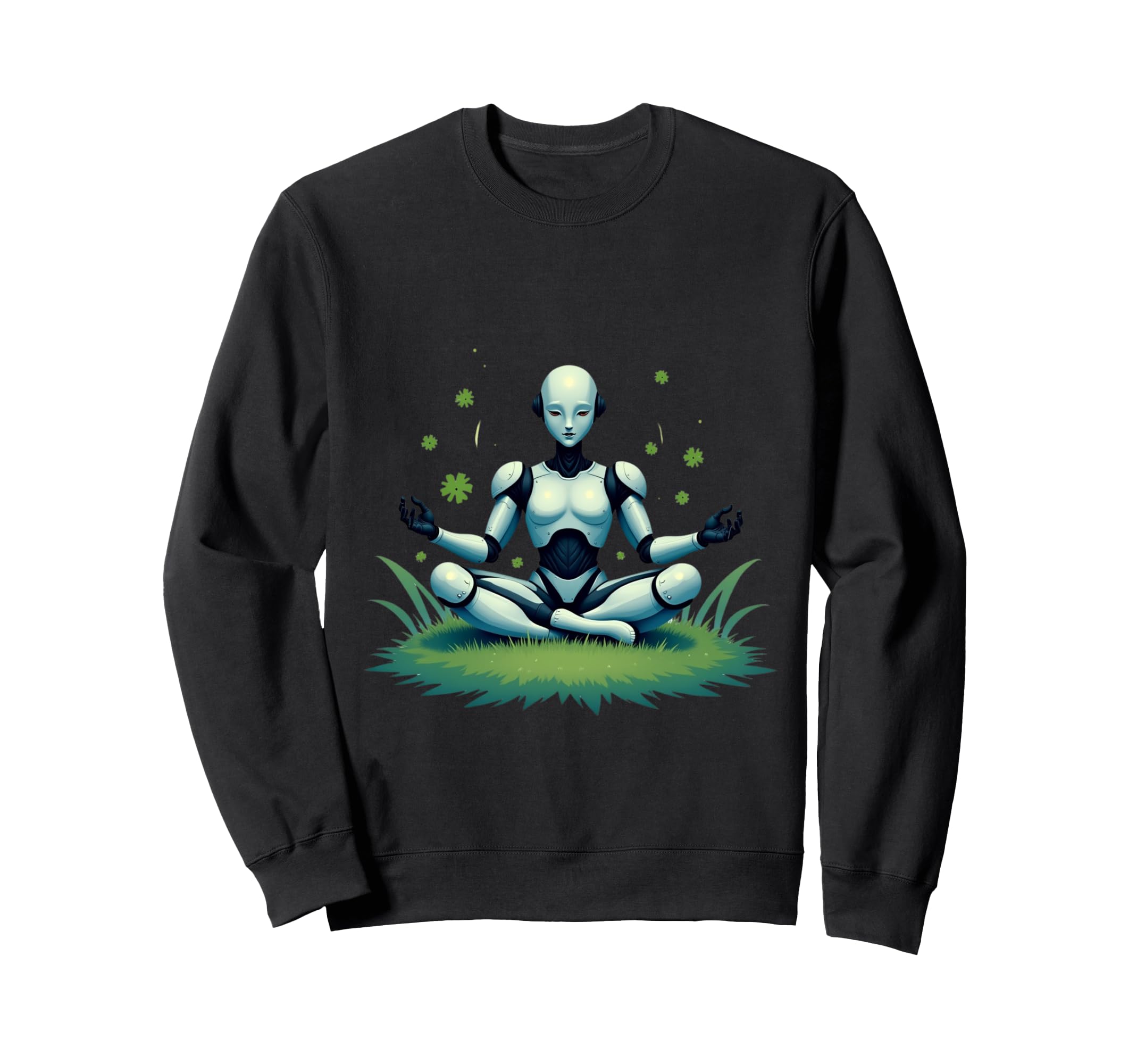 Futuristic Humanoid Meditation Sweatshirt - Streetwear Style Unisex - T-Shirt, Sweatshirt, Hoodie