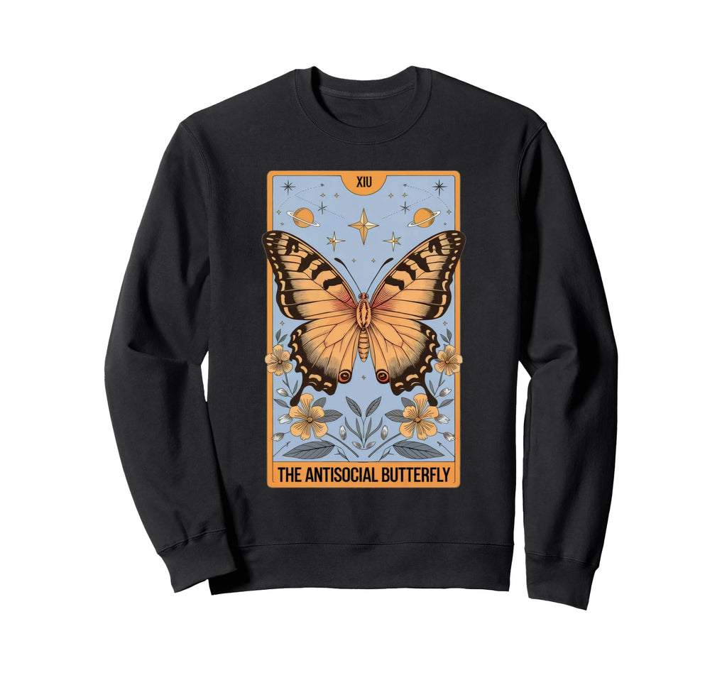 Tarot Card Antisocial Butterfly Goth Art Sweatshirt - Trendy Graphic Unisex - T-Shirt, Sweatshirt, Hoodie
