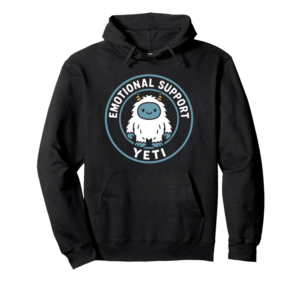 Emotional Support Yeti Funny Cozy Hoodie - Graphic Print Men Women - T-Shirt, Sweatshirt, Hoodie