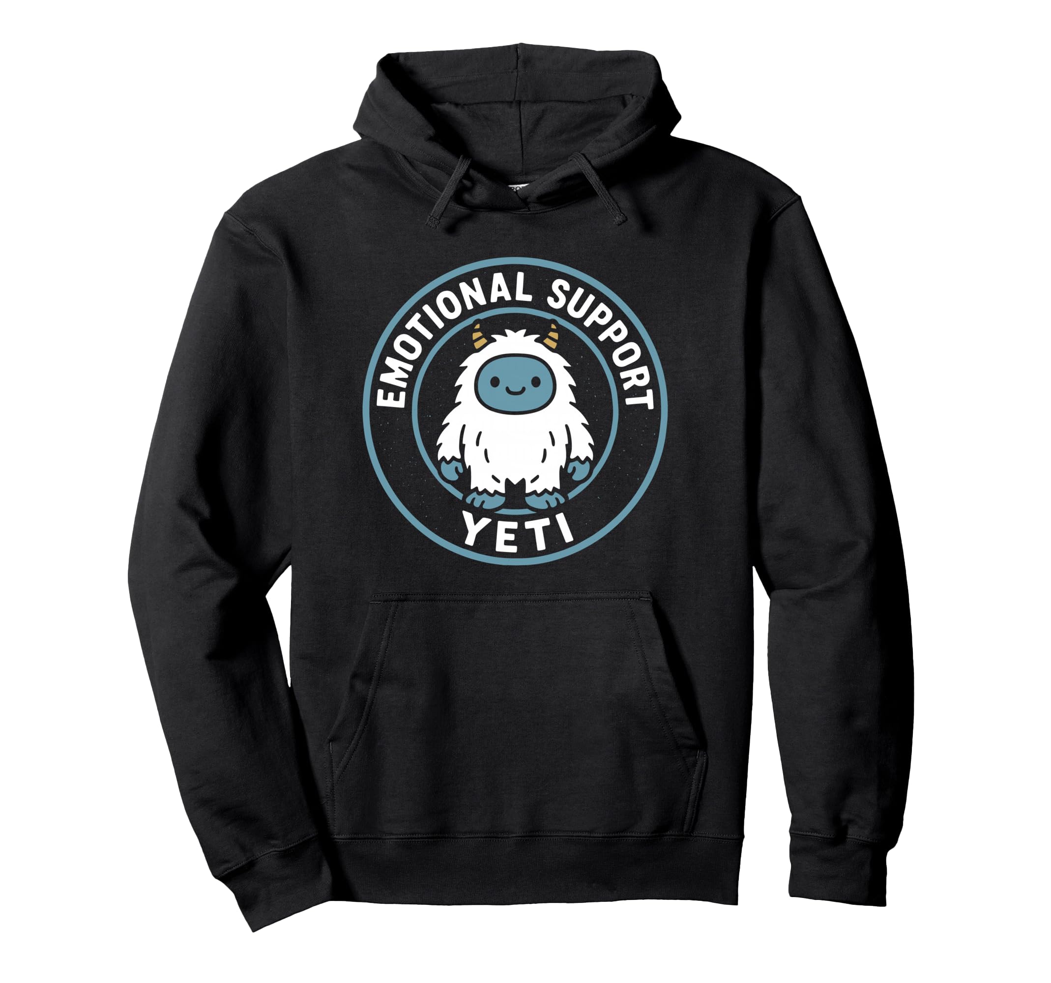 Emotional Support Yeti Funny Cozy Hoodie - Graphic Print Men Women - T-Shirt, Sweatshirt, Hoodie