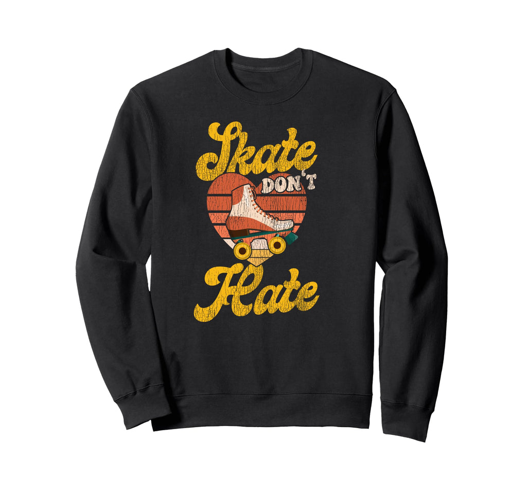 Roller Skating Skate 1970S Heart Sweatshirt - Streetwear Style for Adults - T-Shirt, Sweatshirt, Hoodie