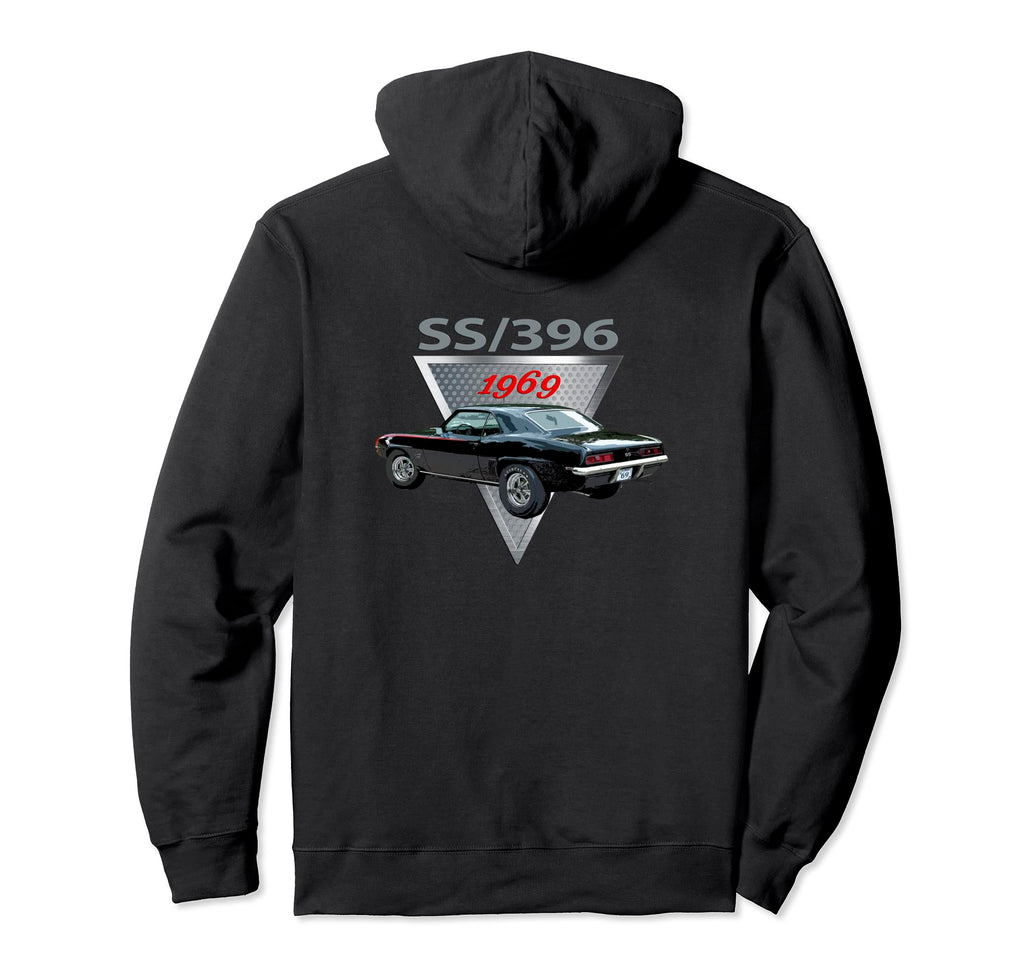 Car Black 1969 Ss 396 American Hoodie - Fun Novelty Design for Adults - T-Shirt, Sweatshirt, Hoodie