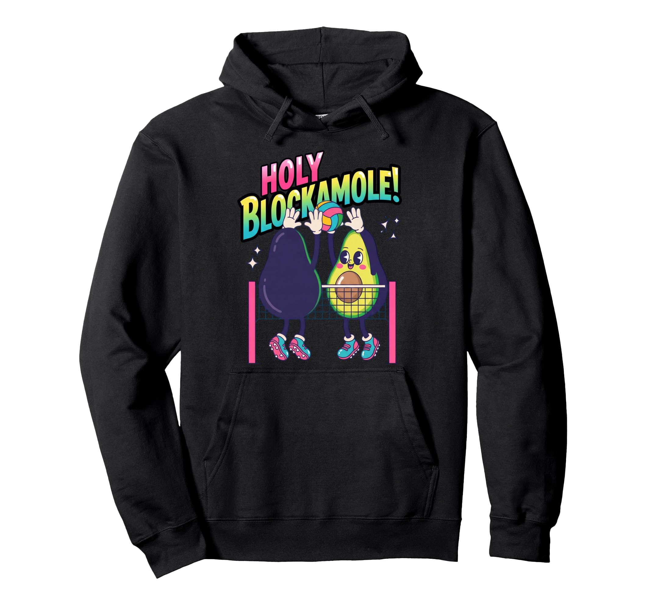 Holy Blockamole Avocado Volleyball Player Hoodie - Graphic Print Men Women - T-Shirt, Sweatshirt, Hoodie