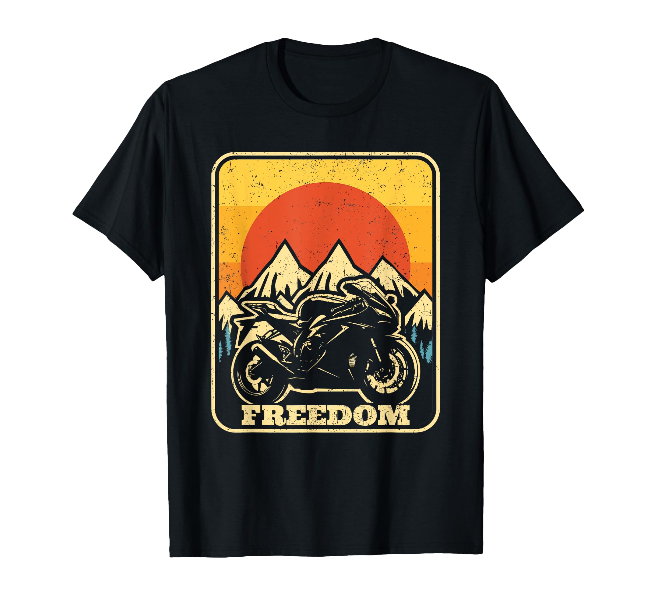 Freedom Motorcycle Biker Motorbike T-Shirt - Aesthetic Graphic Men Women - T-Shirt, Sweatshirt, Hoodie
