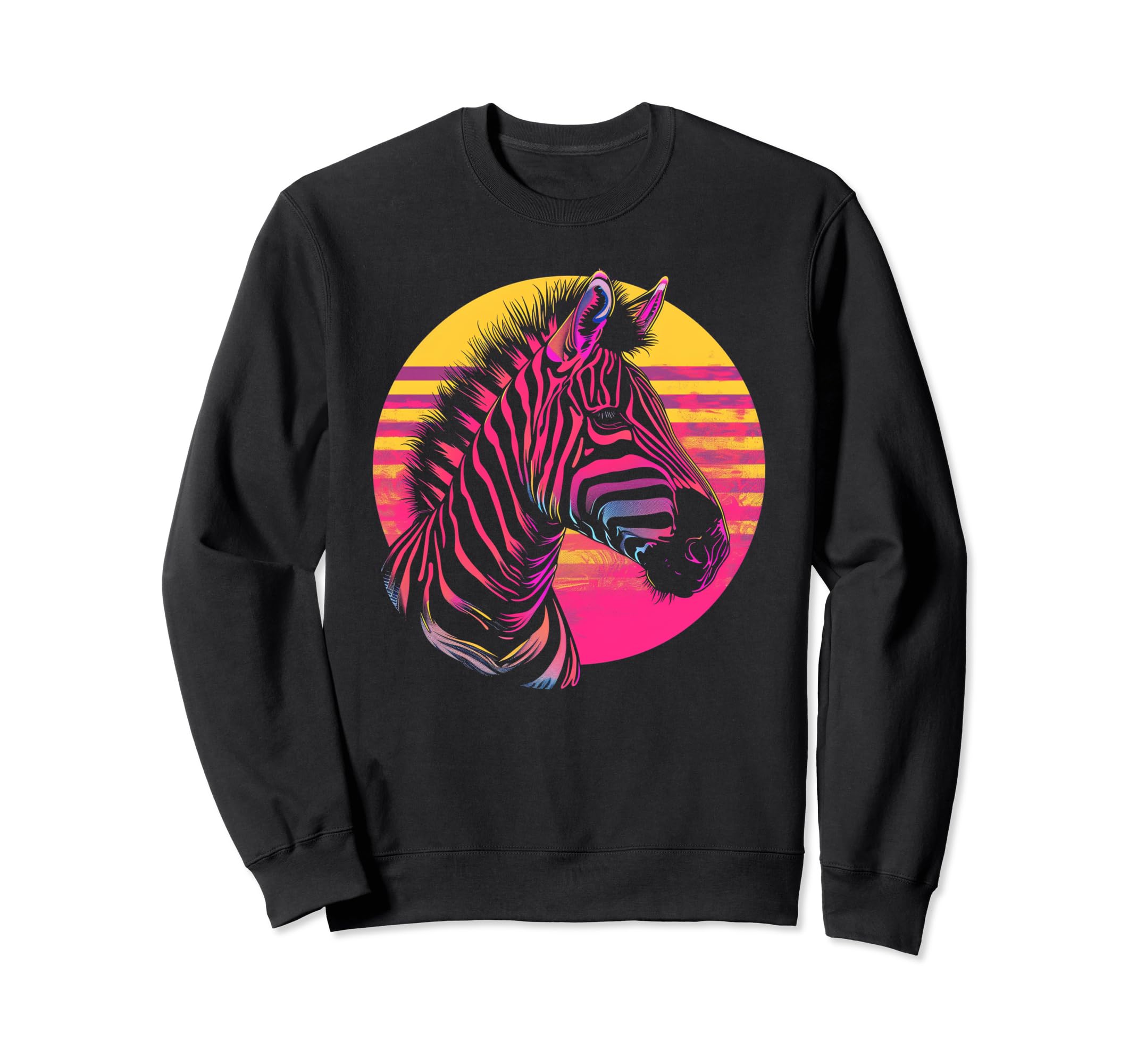Zebra Vaporwave Aesthetic Sweatshirt - Custom Art Print Men Women - T-Shirt, Sweatshirt, Hoodie