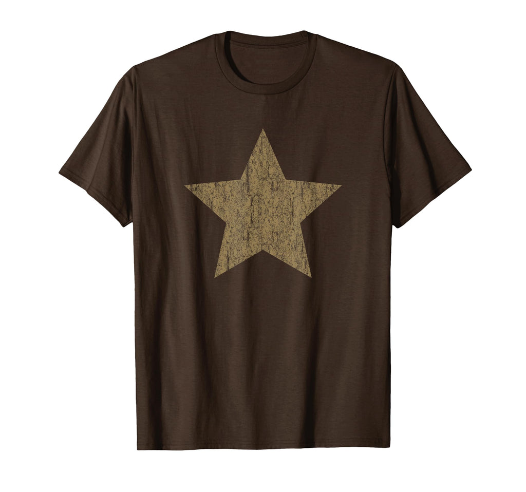 Grunge Star Distressed Brown T-Shirt - Trendy Graphic Unisex - T-Shirt, Sweatshirt, Hoodie