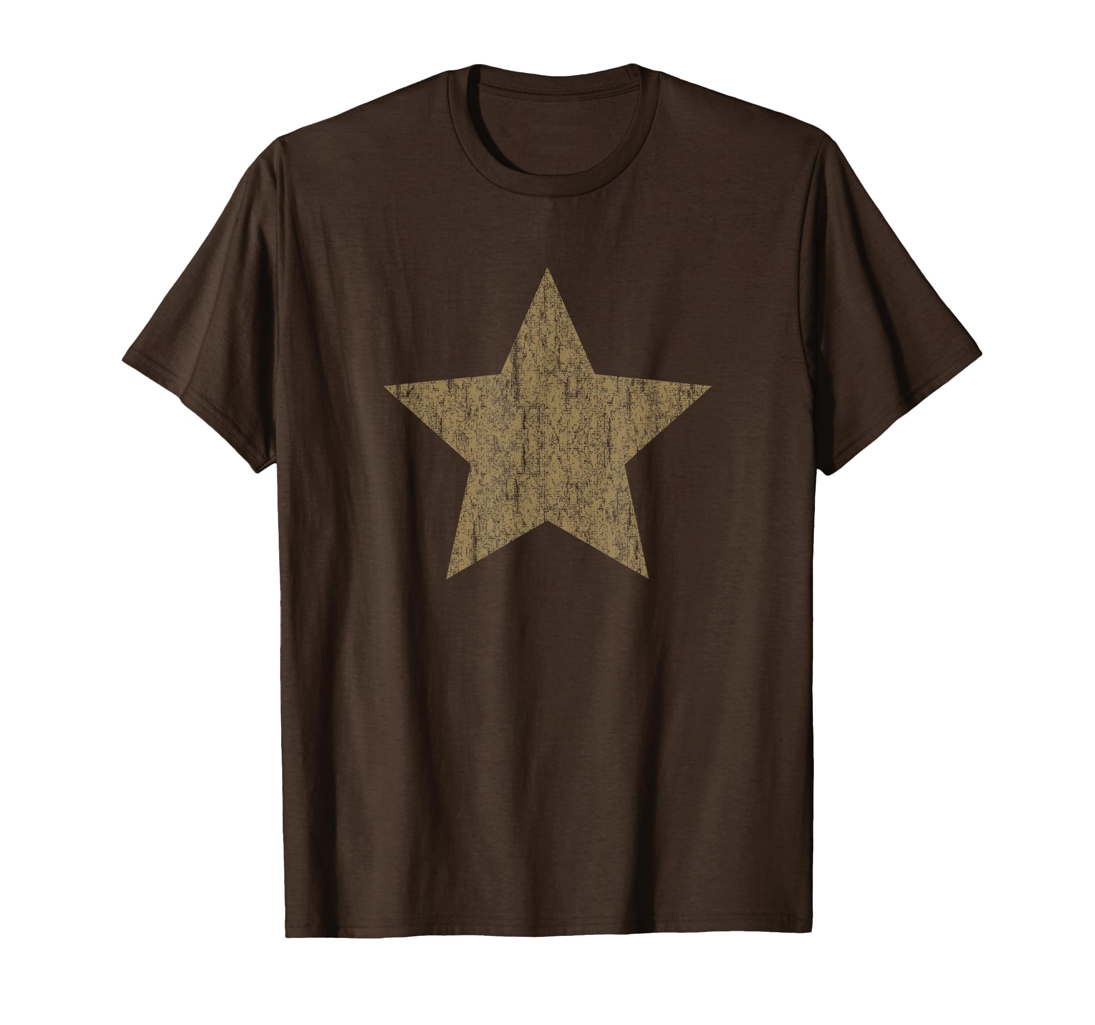 Grunge Star Distressed Brown T-Shirt - Trendy Graphic Unisex - T-Shirt, Sweatshirt, Hoodie