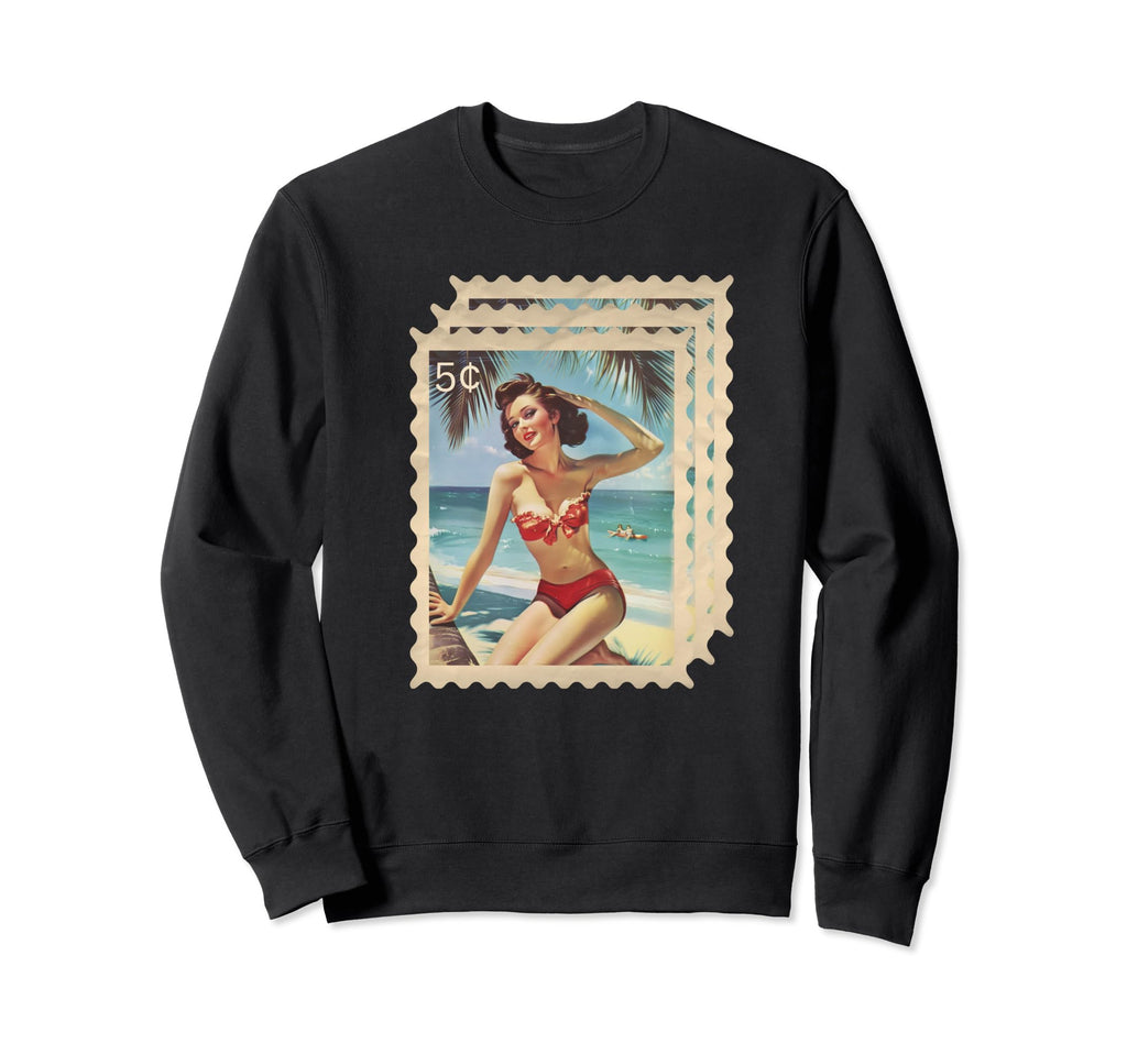 Pin Up Stamp Sweatshirt - Aesthetic Graphic Men Women - T-Shirt, Sweatshirt, Hoodie